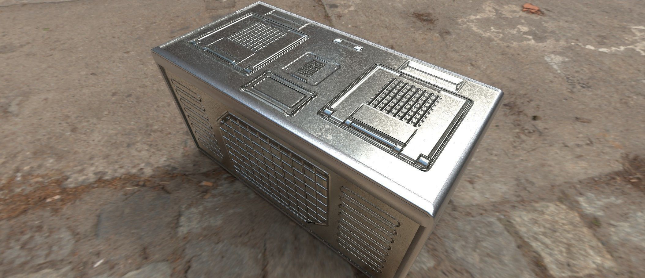 Sci fi box 3D model only 192 polygons 10 different colors Low-poly 3D model_20