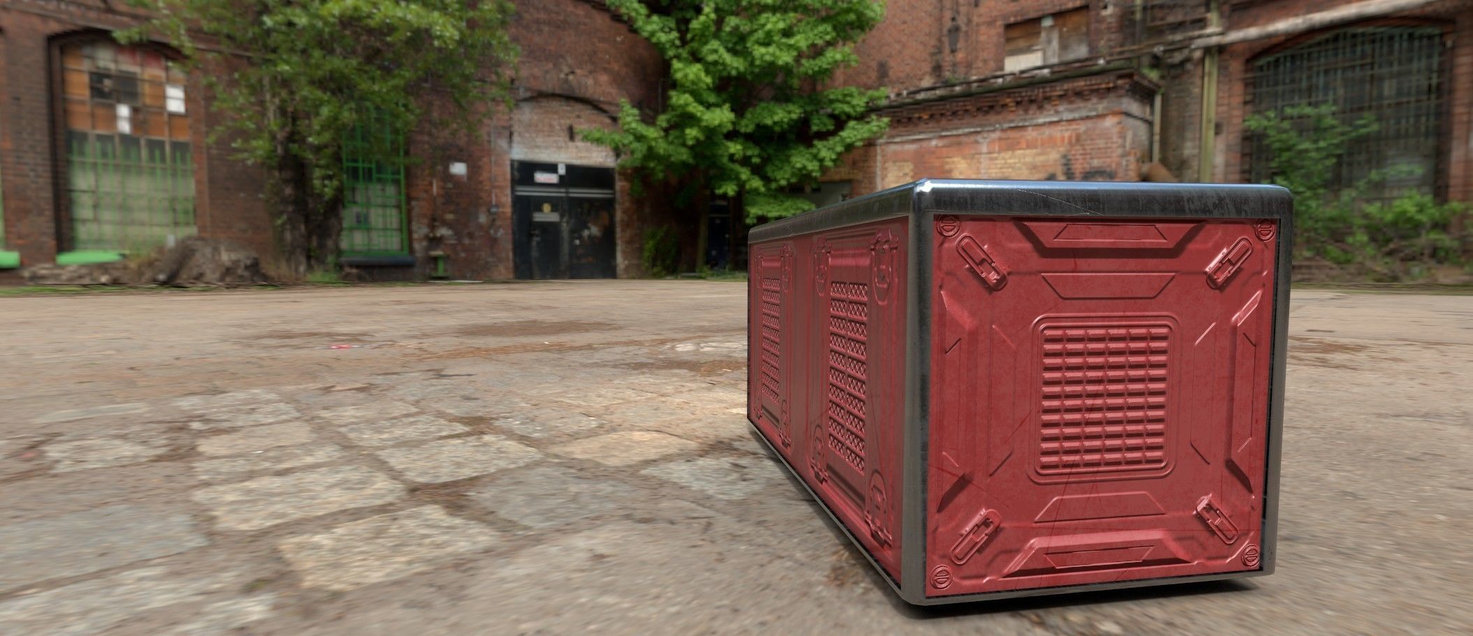 Sci fi box 3D model only 192 polygons 10 different colors Low-poly 3D model_28