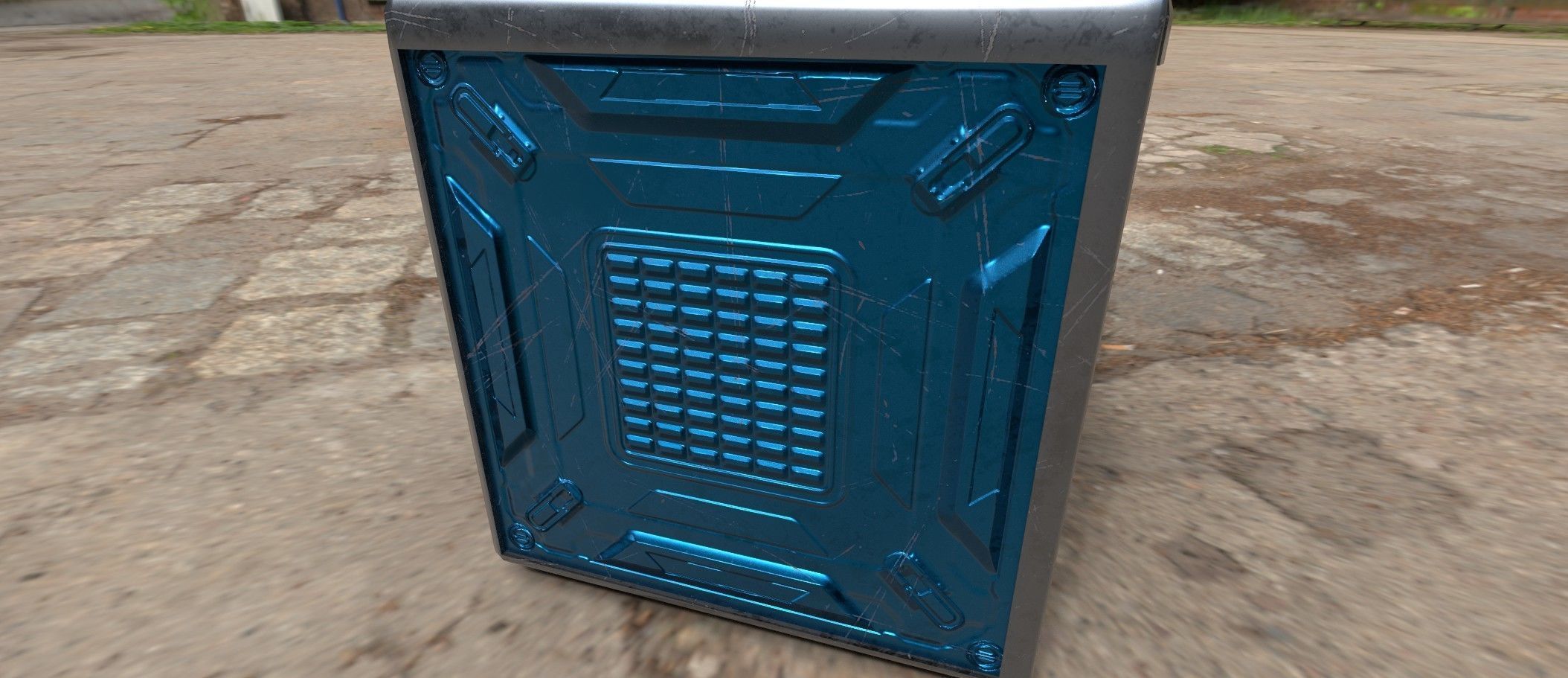 Sci fi box 3D model only 192 polygons 10 different colors Low-poly 3D model_6