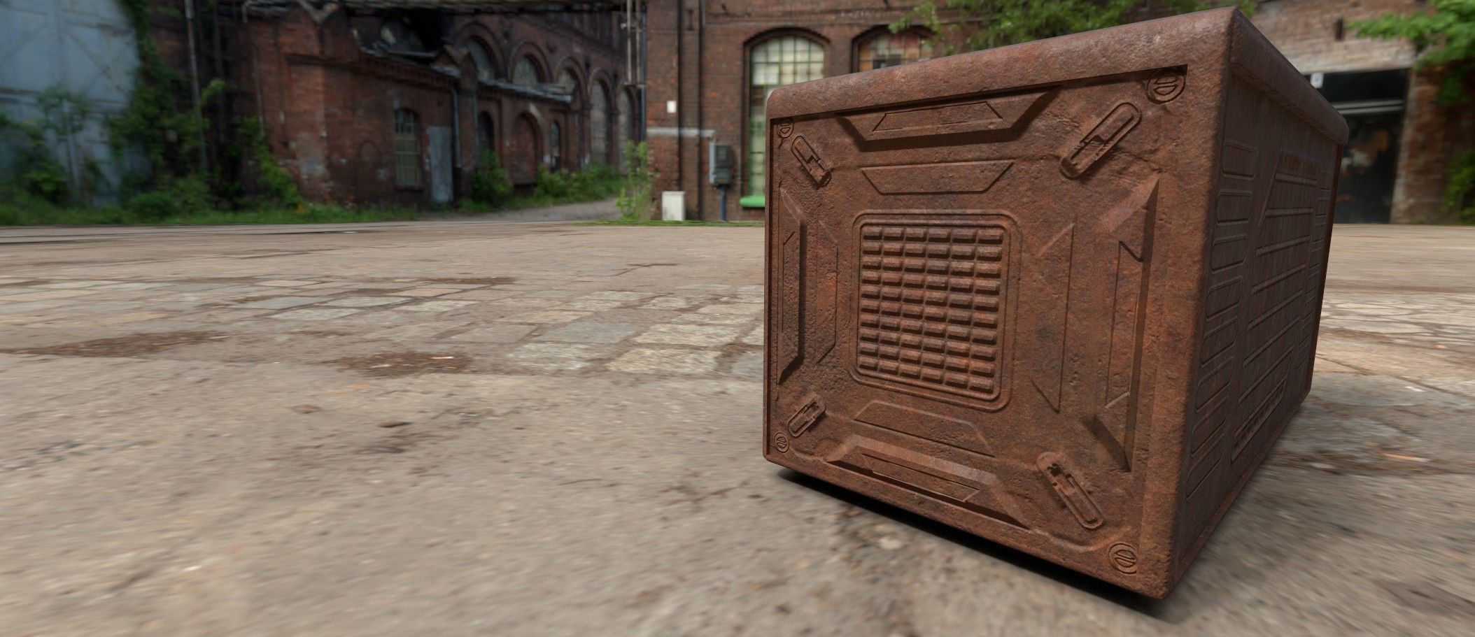 Sci fi box 3D model only 192 polygons 10 different colors Low-poly 3D model_33