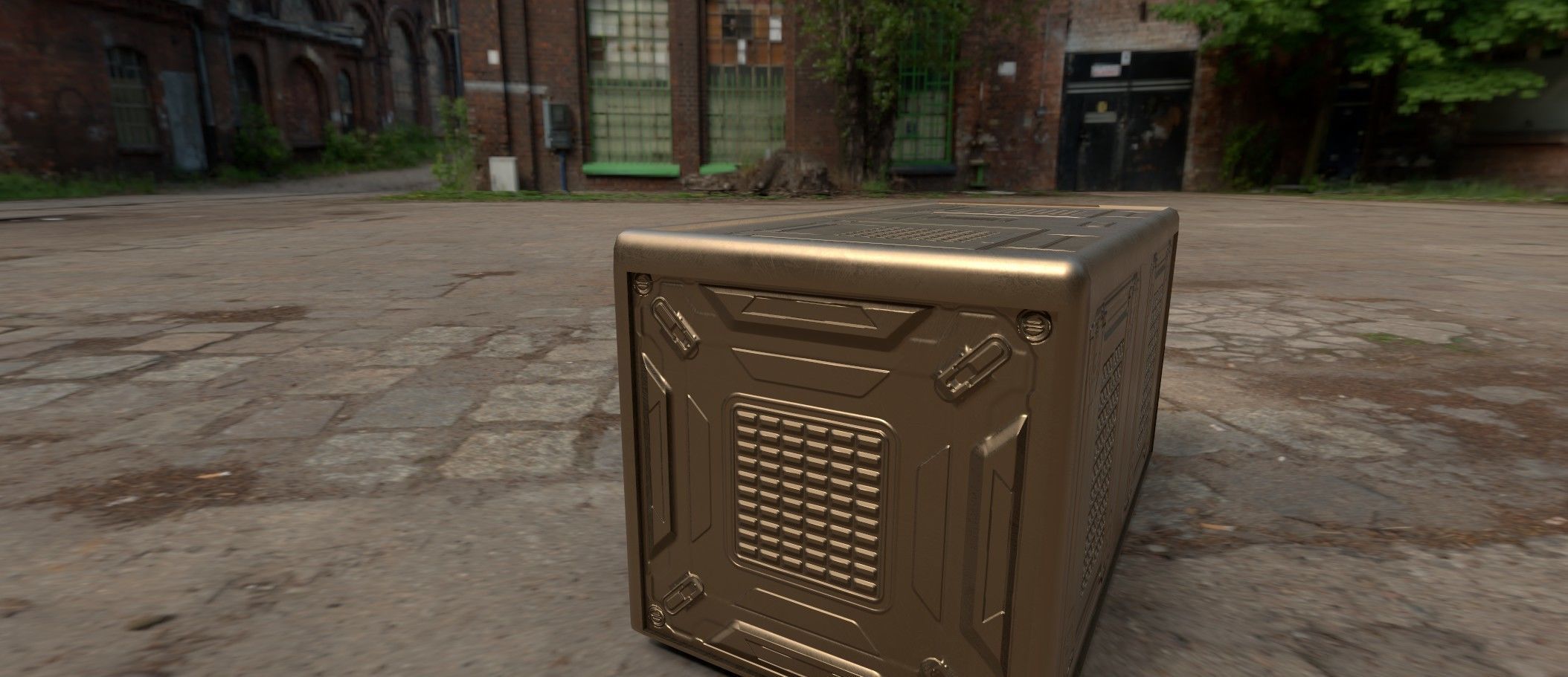 Sci fi box 3D model only 192 polygons 10 different colors Low-poly 3D model_7