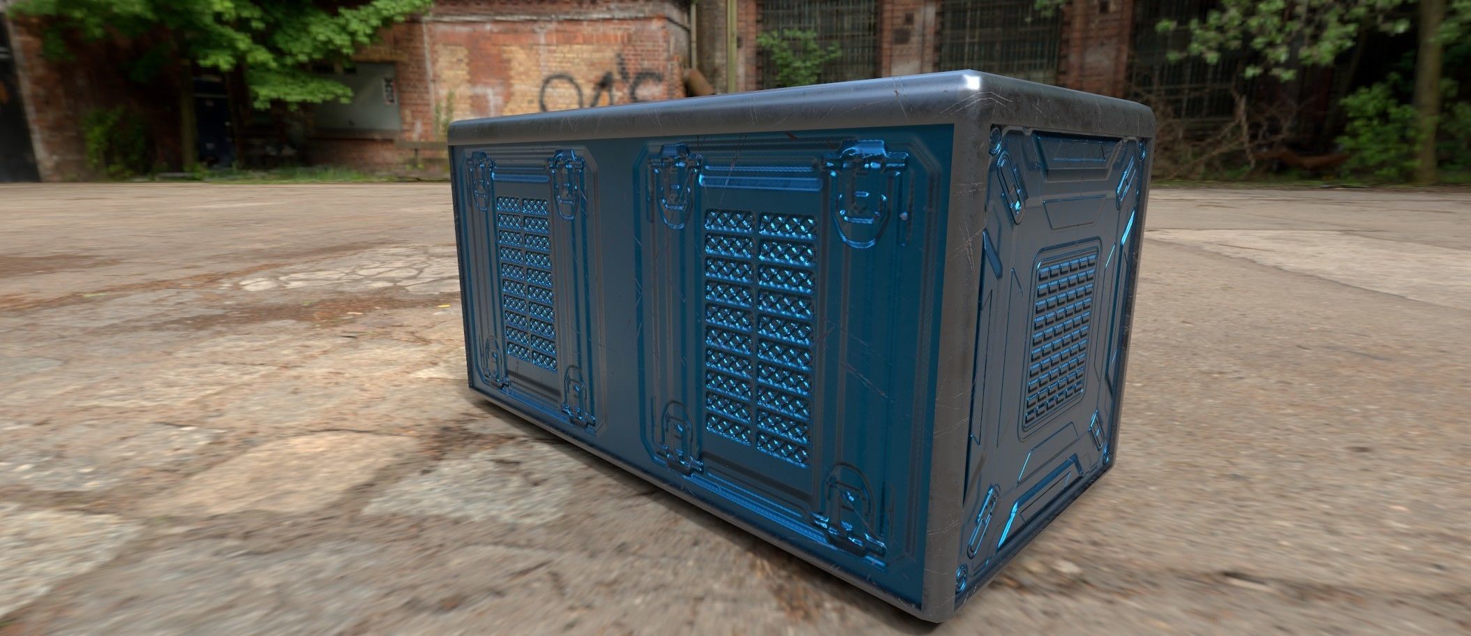 Sci fi box 3D model only 192 polygons 10 different colors Low-poly 3D model_4