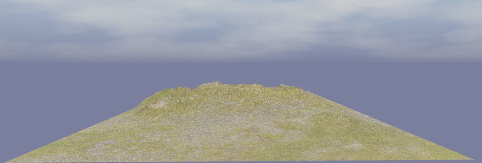 Grassy Mountain Terrain Free low-poly 3D model_1