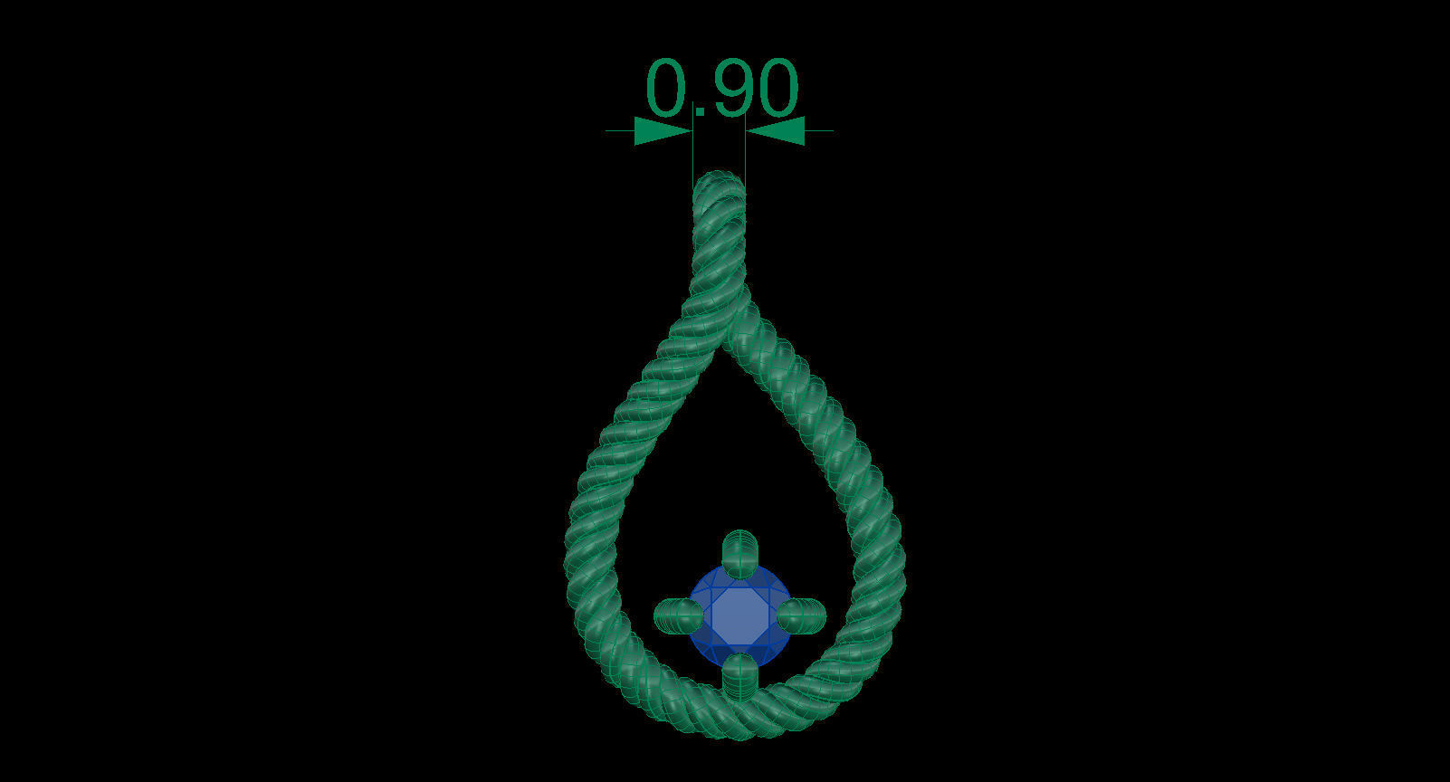 Cable Drop Pendant with Diamond 3D print model_13