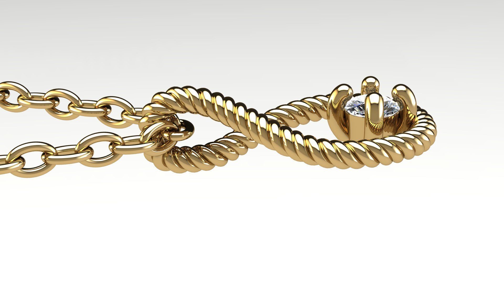 Cable Drop Pendant with Diamond 3D print model_4