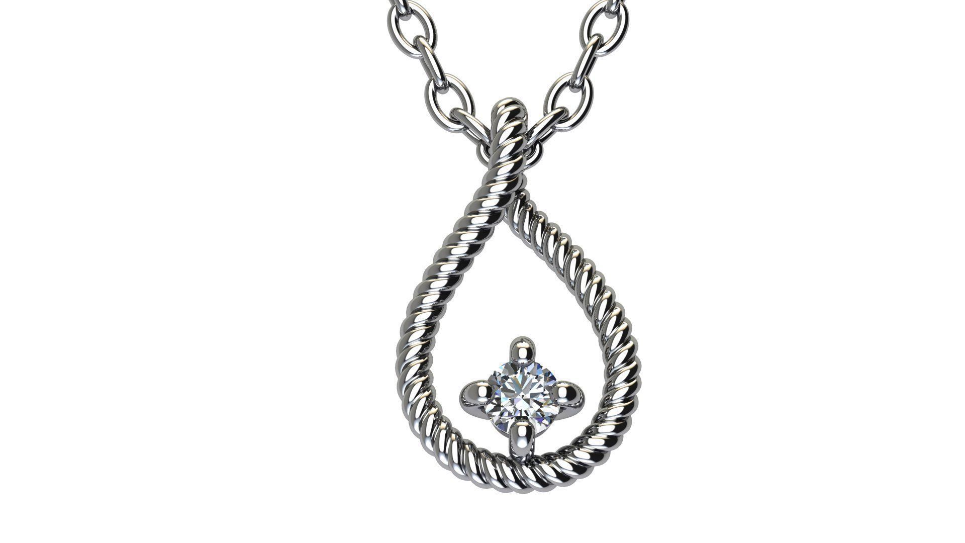 Cable Drop Pendant with Diamond 3D print model_6