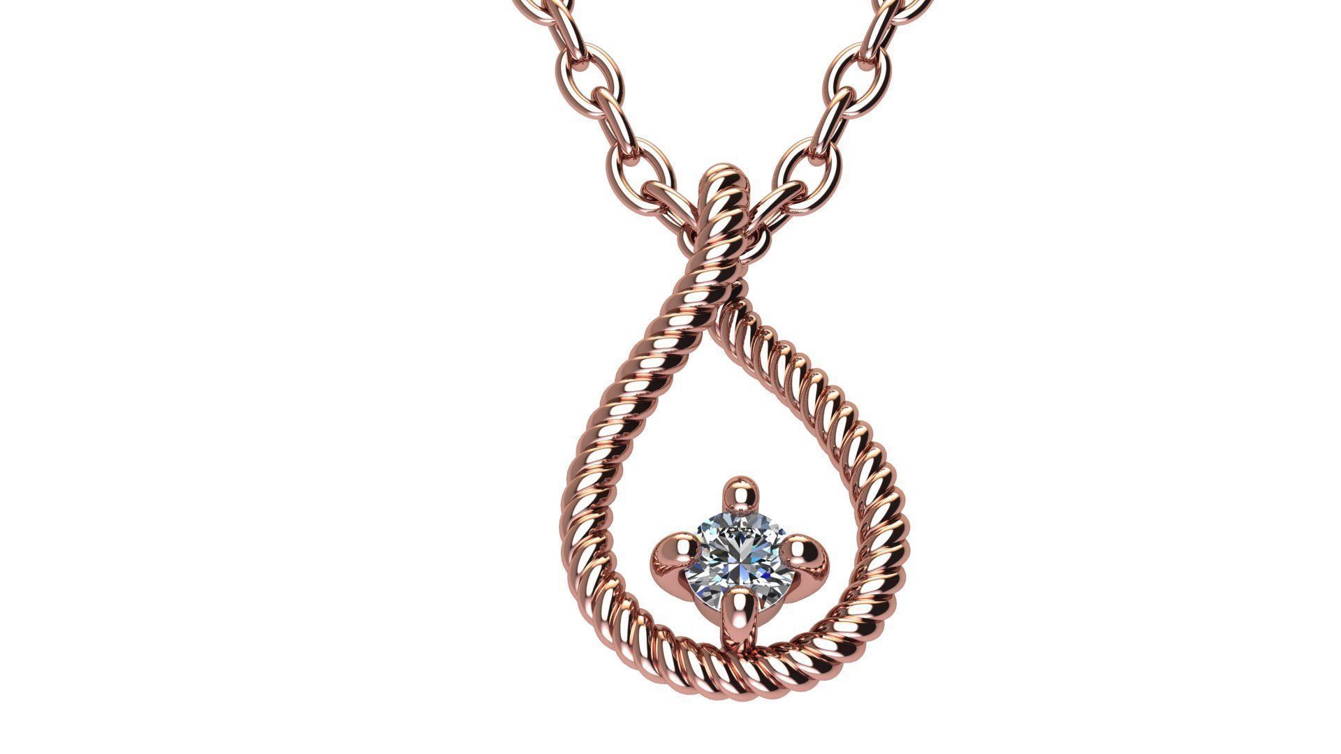 Cable Drop Pendant with Diamond 3D print model_9