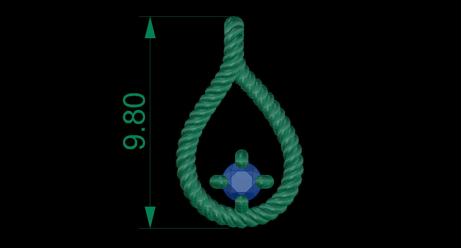 Cable Drop Pendant with Diamond 3D print model_12