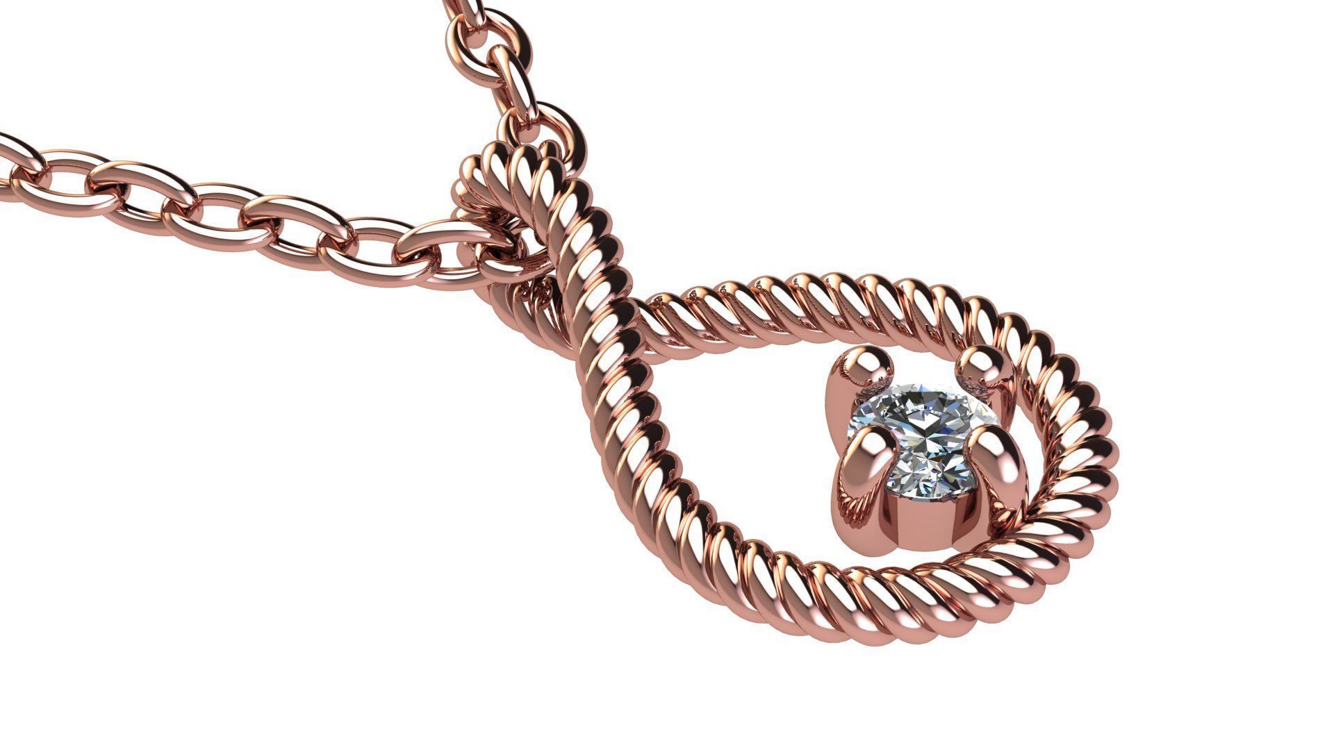 Cable Drop Pendant with Diamond 3D print model_10