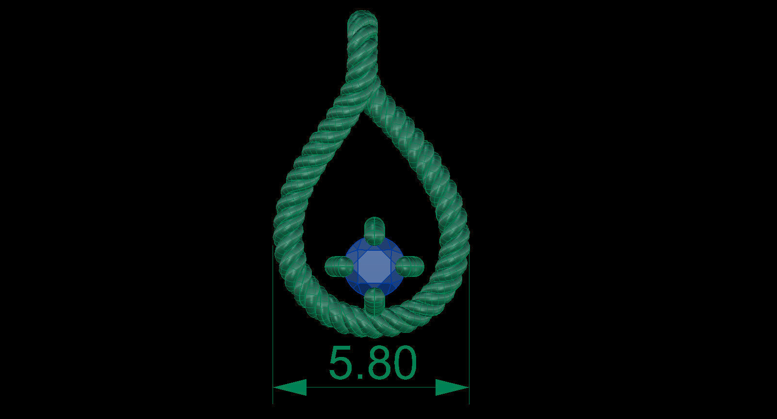 Cable Drop Pendant with Diamond 3D print model_14