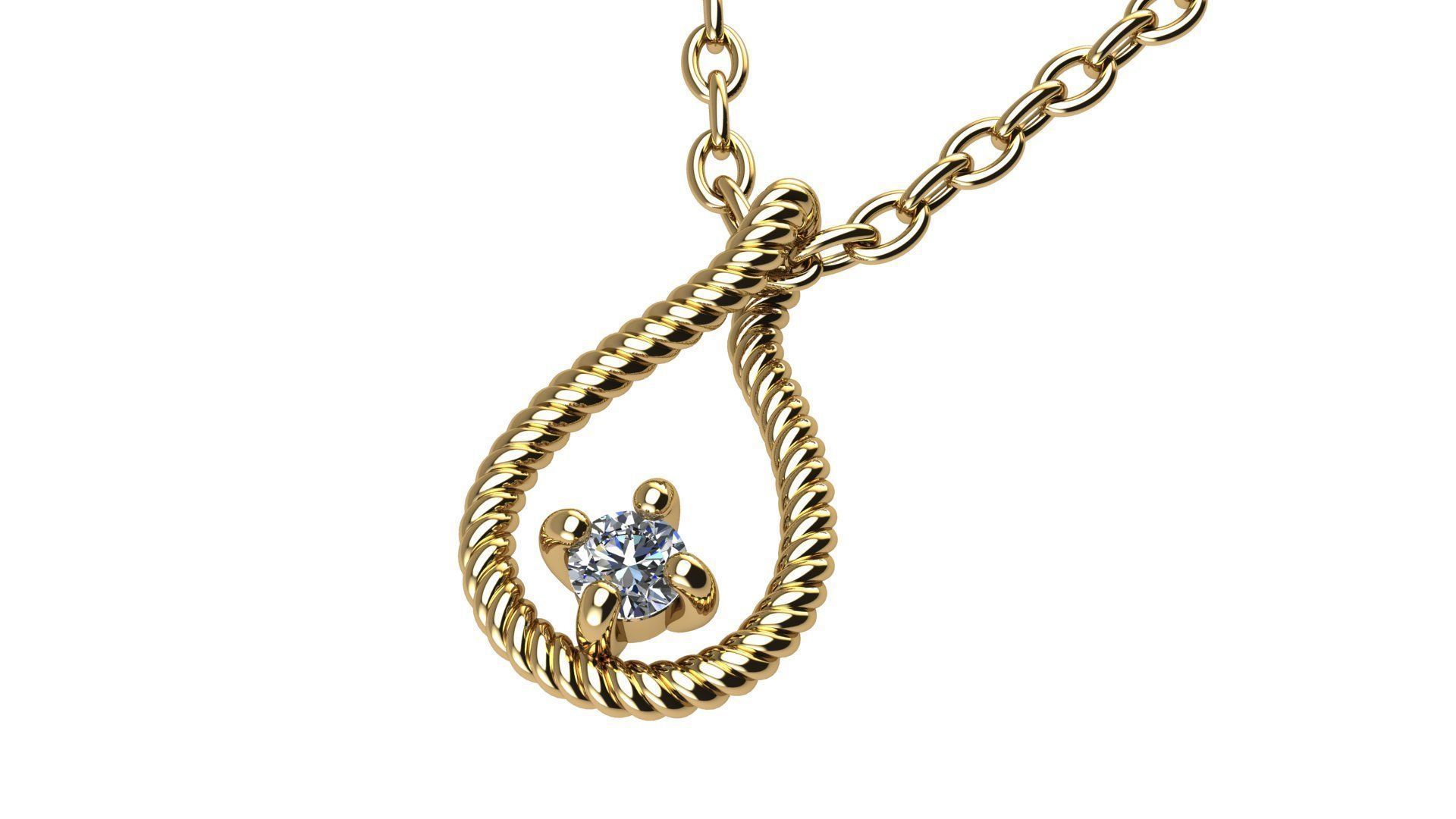 Cable Drop Pendant with Diamond 3D print model_2