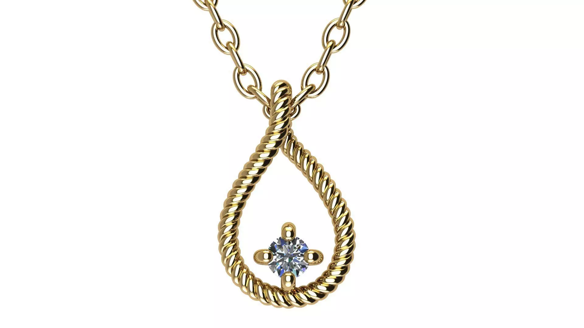 Cable Drop Pendant with Diamond 3D print model_0