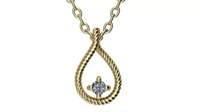 Cable Drop Pendant with Diamond
