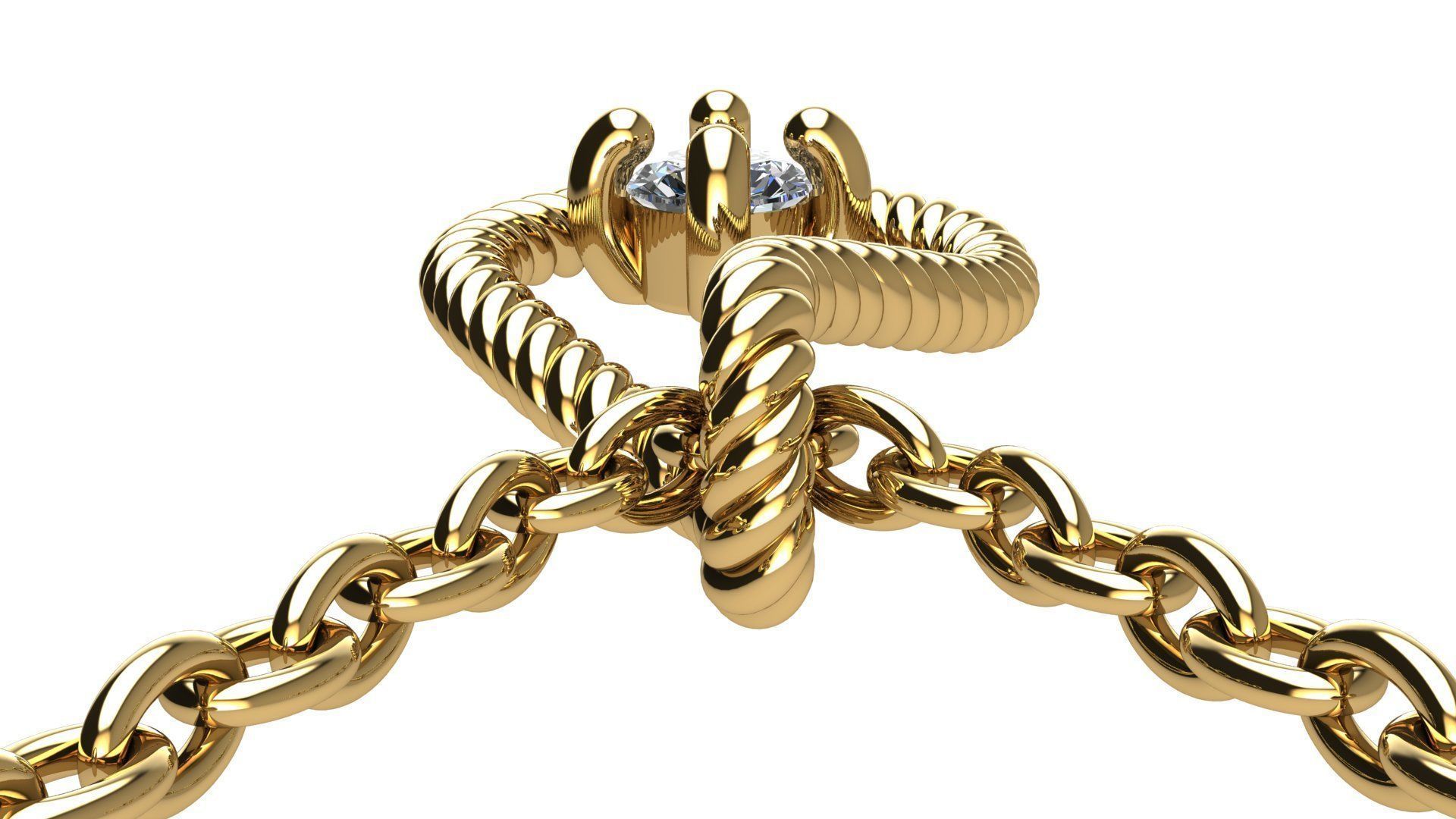 Cable Drop Pendant with Diamond 3D print model_5