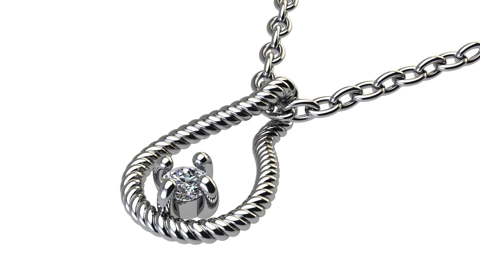 Cable Drop Pendant with Diamond 3D print model_7