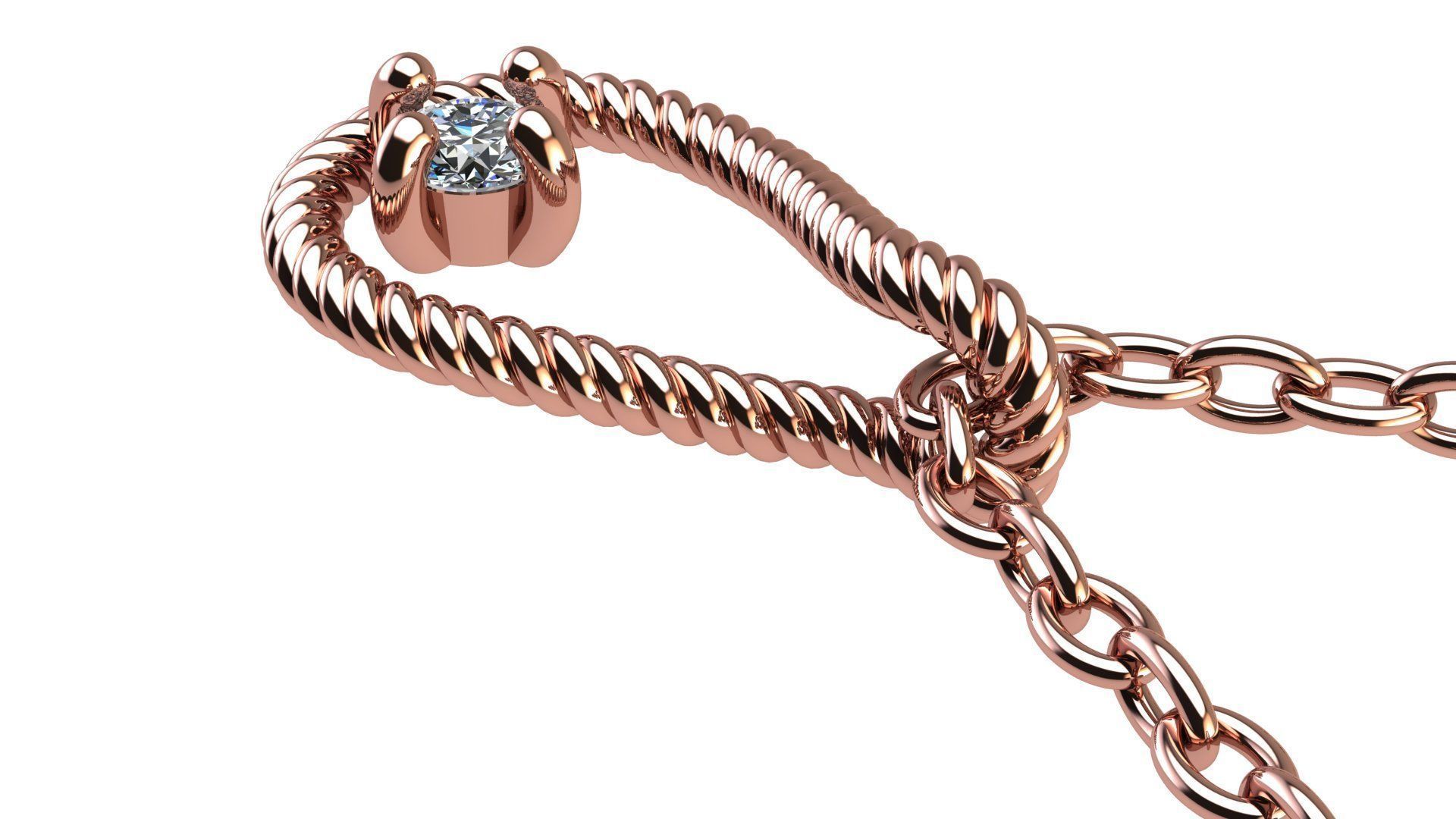 Cable Drop Pendant with Diamond 3D print model_11