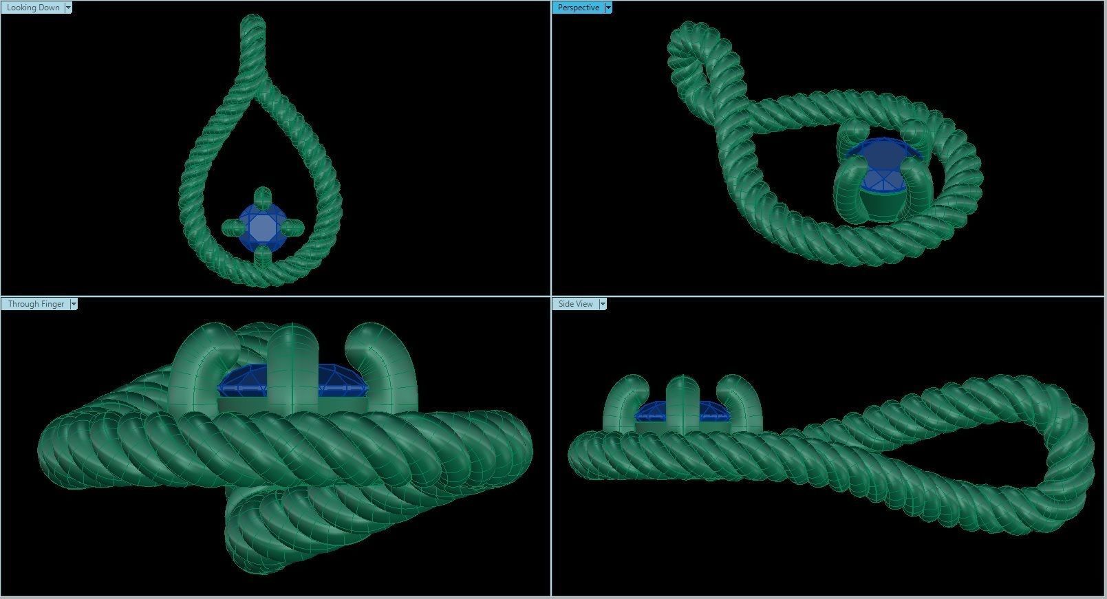 Cable Drop Pendant with Diamond 3D print model_1