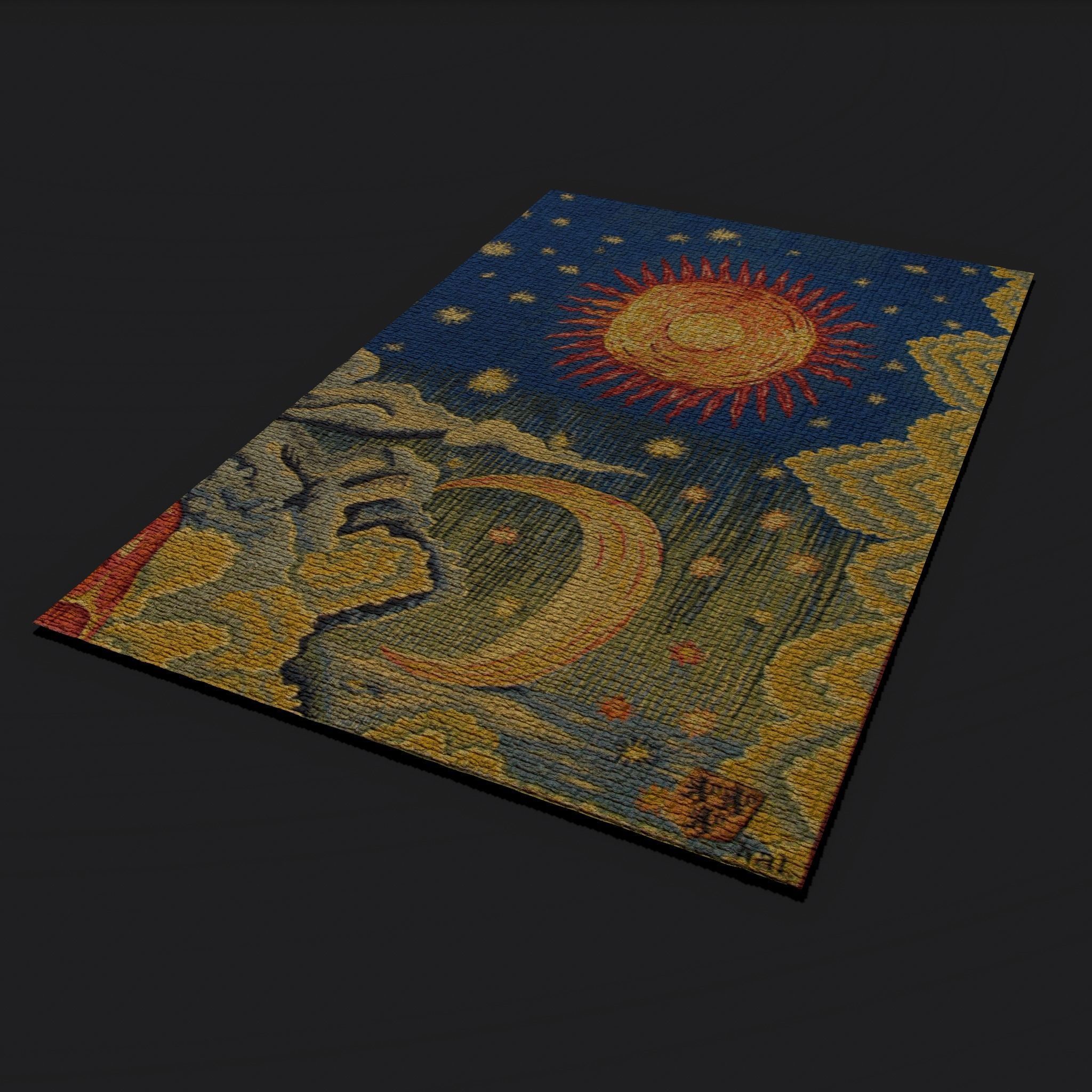 Summer Apocalypse Tapestry  Low-poly 3D model_21