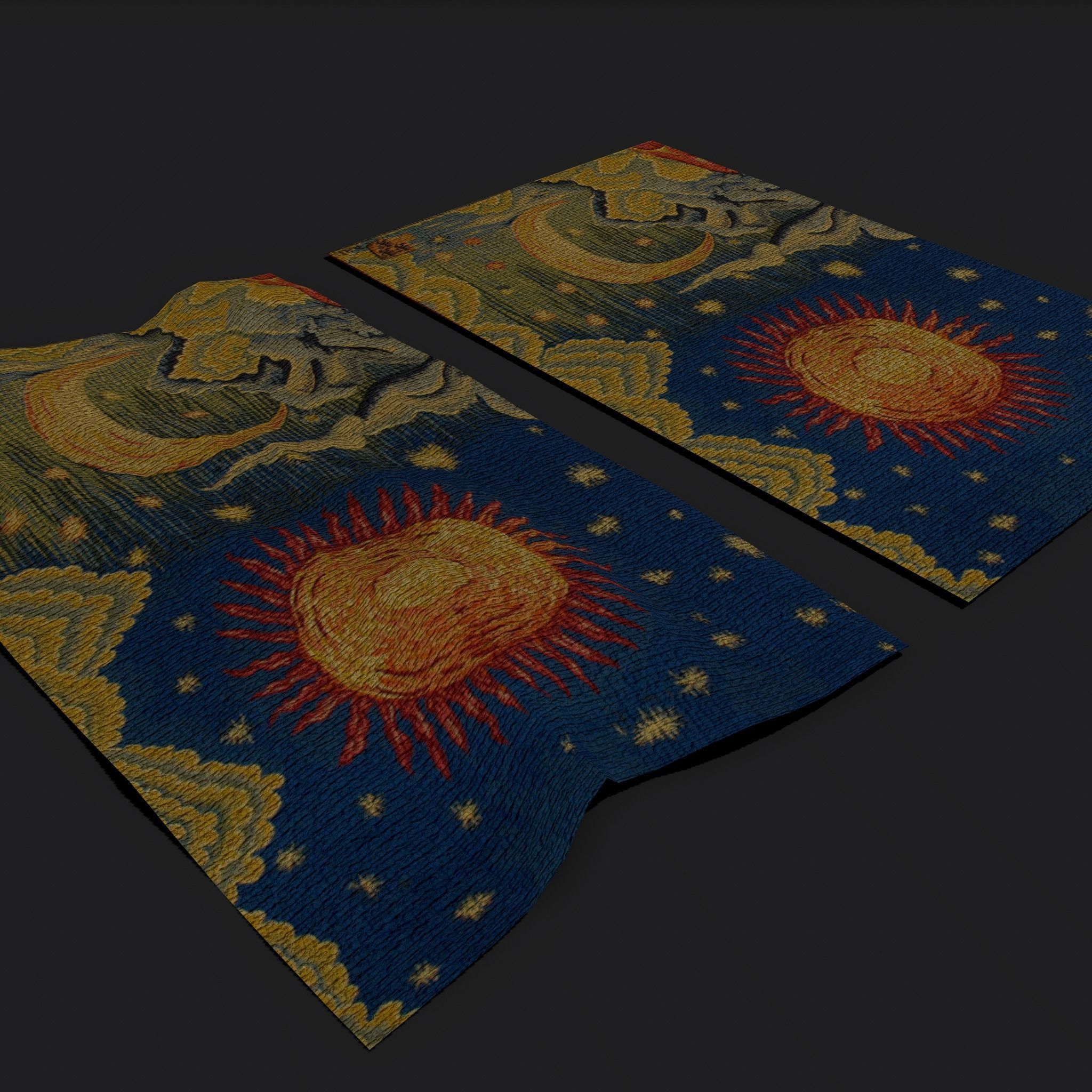 Summer Apocalypse Tapestry  Low-poly 3D model_7