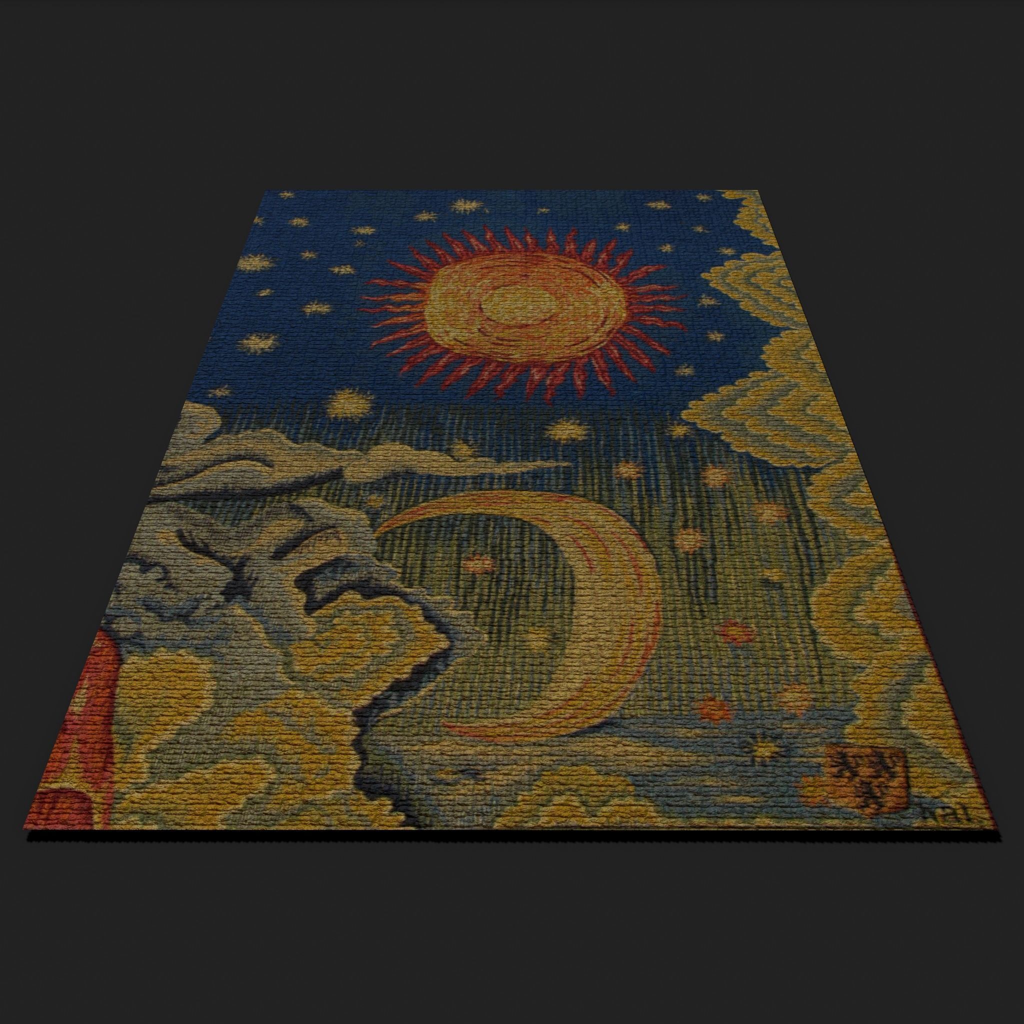 Summer Apocalypse Tapestry  Low-poly 3D model_3