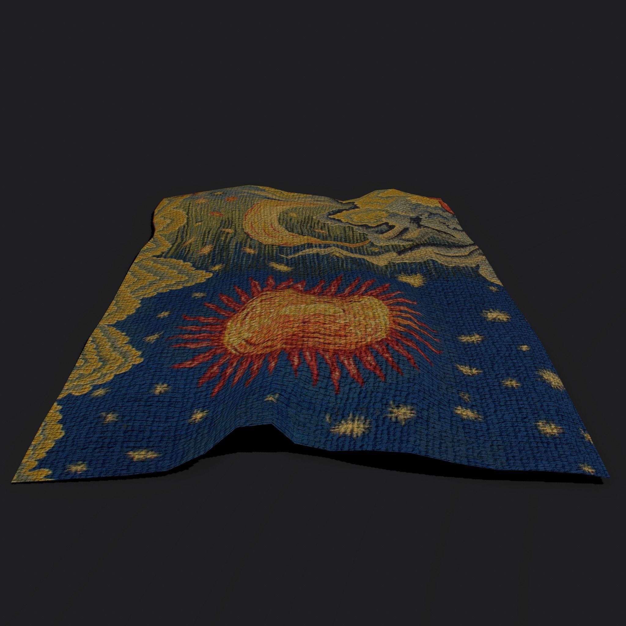 Summer Apocalypse Tapestry  Low-poly 3D model_12