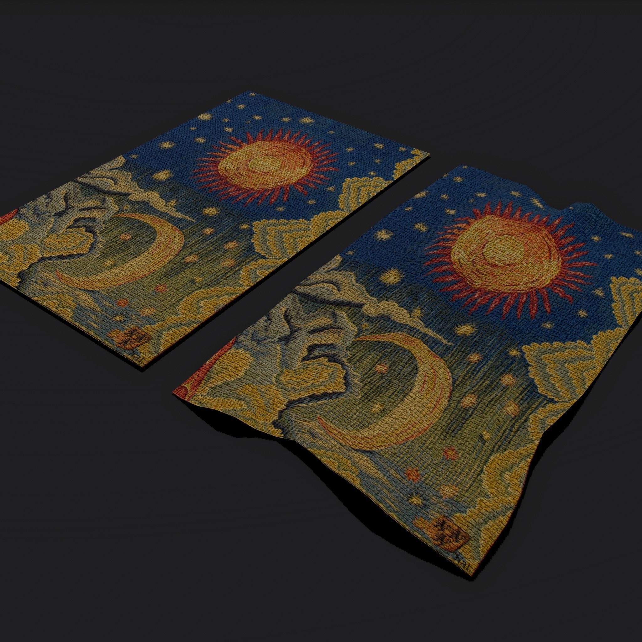 Summer Apocalypse Tapestry  Low-poly 3D model_9