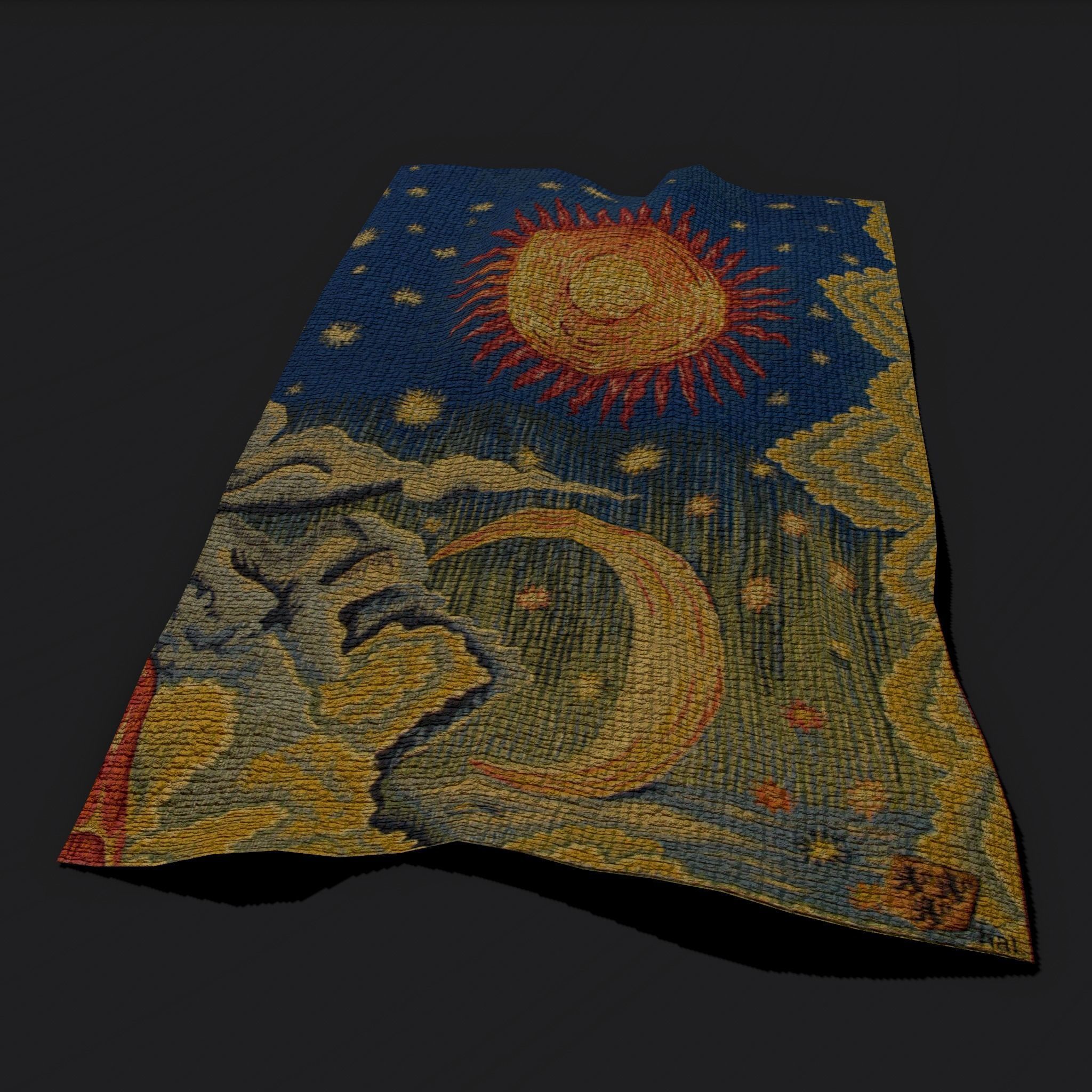 Summer Apocalypse Tapestry  Low-poly 3D model_10