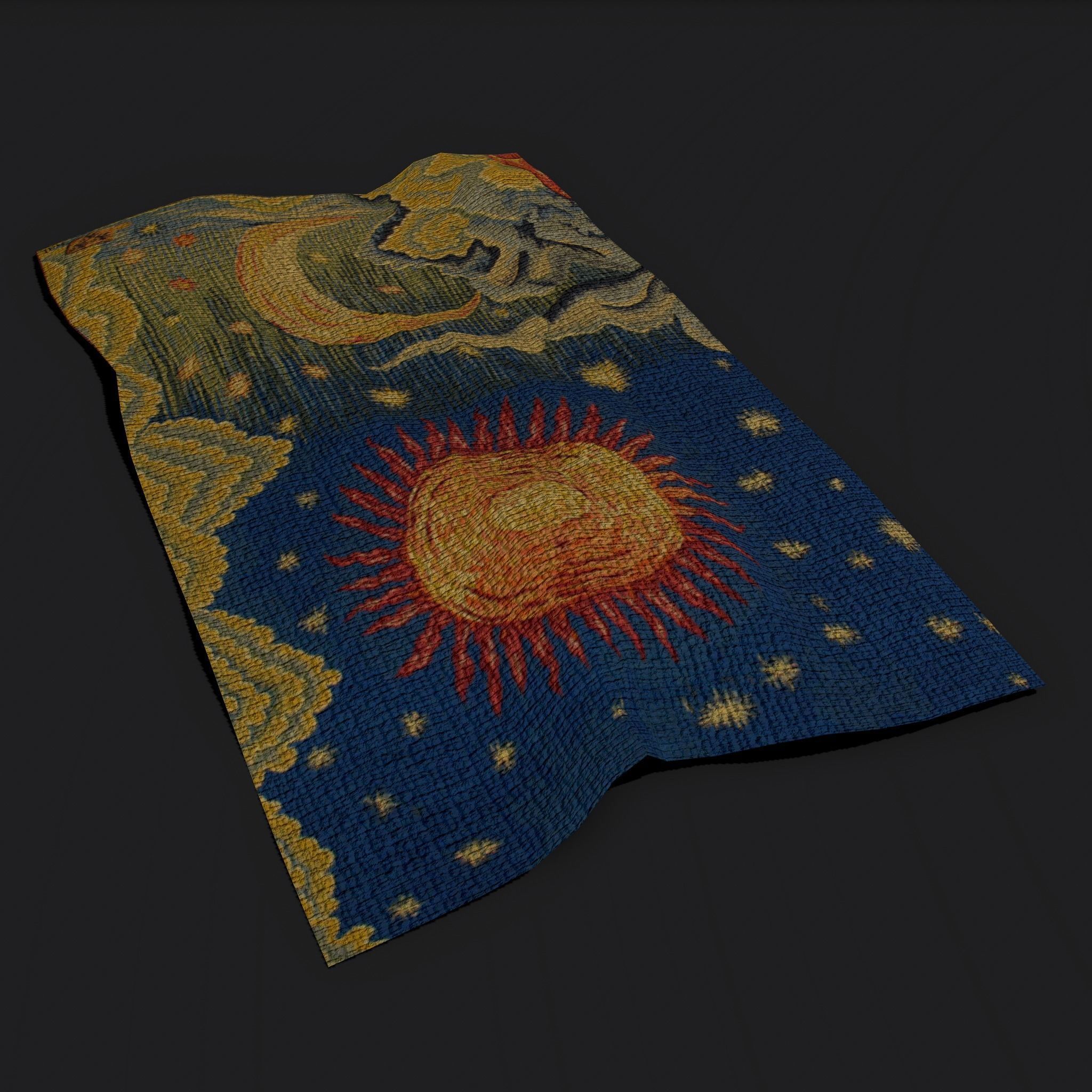 Summer Apocalypse Tapestry  Low-poly 3D model_11