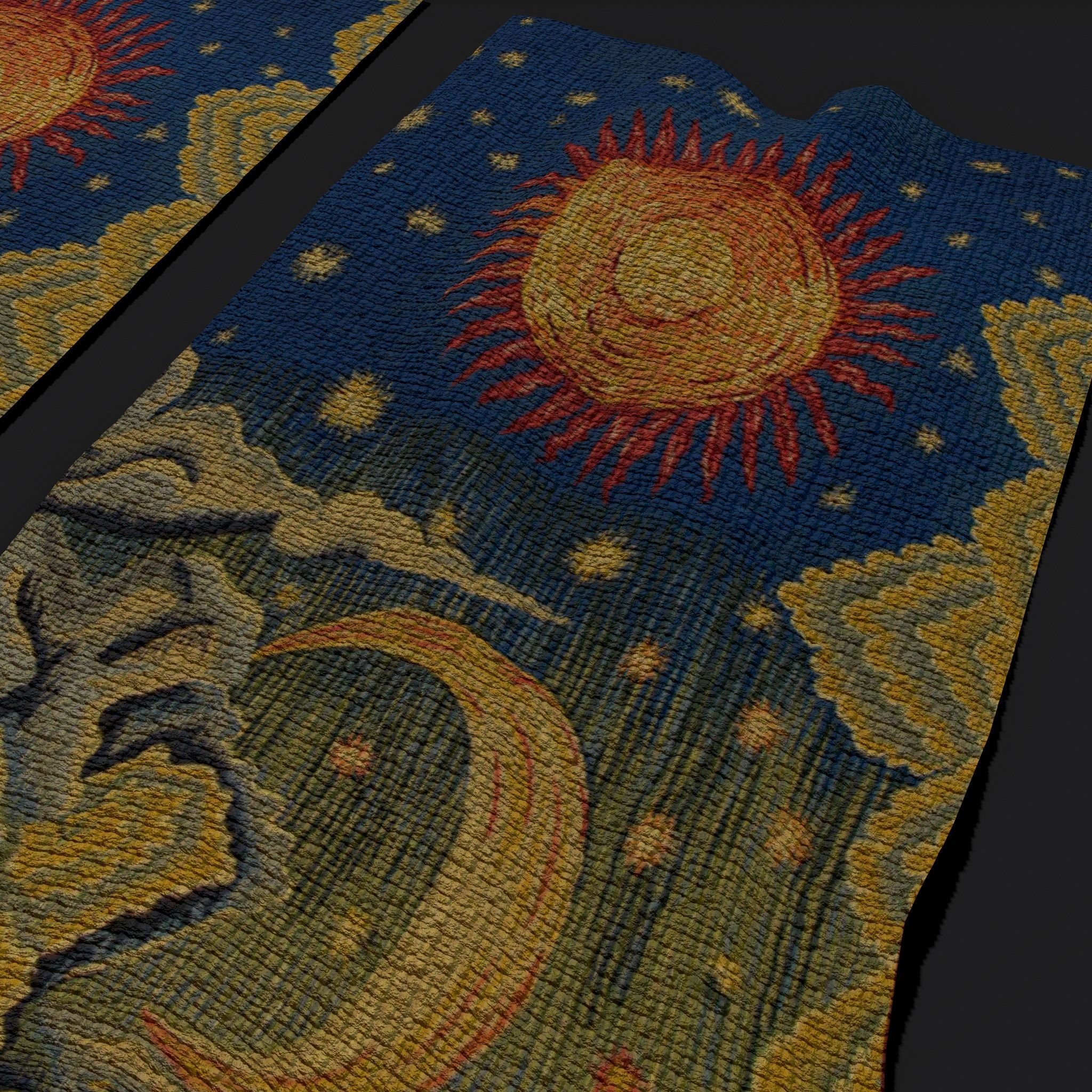 Summer Apocalypse Tapestry  Low-poly 3D model_15