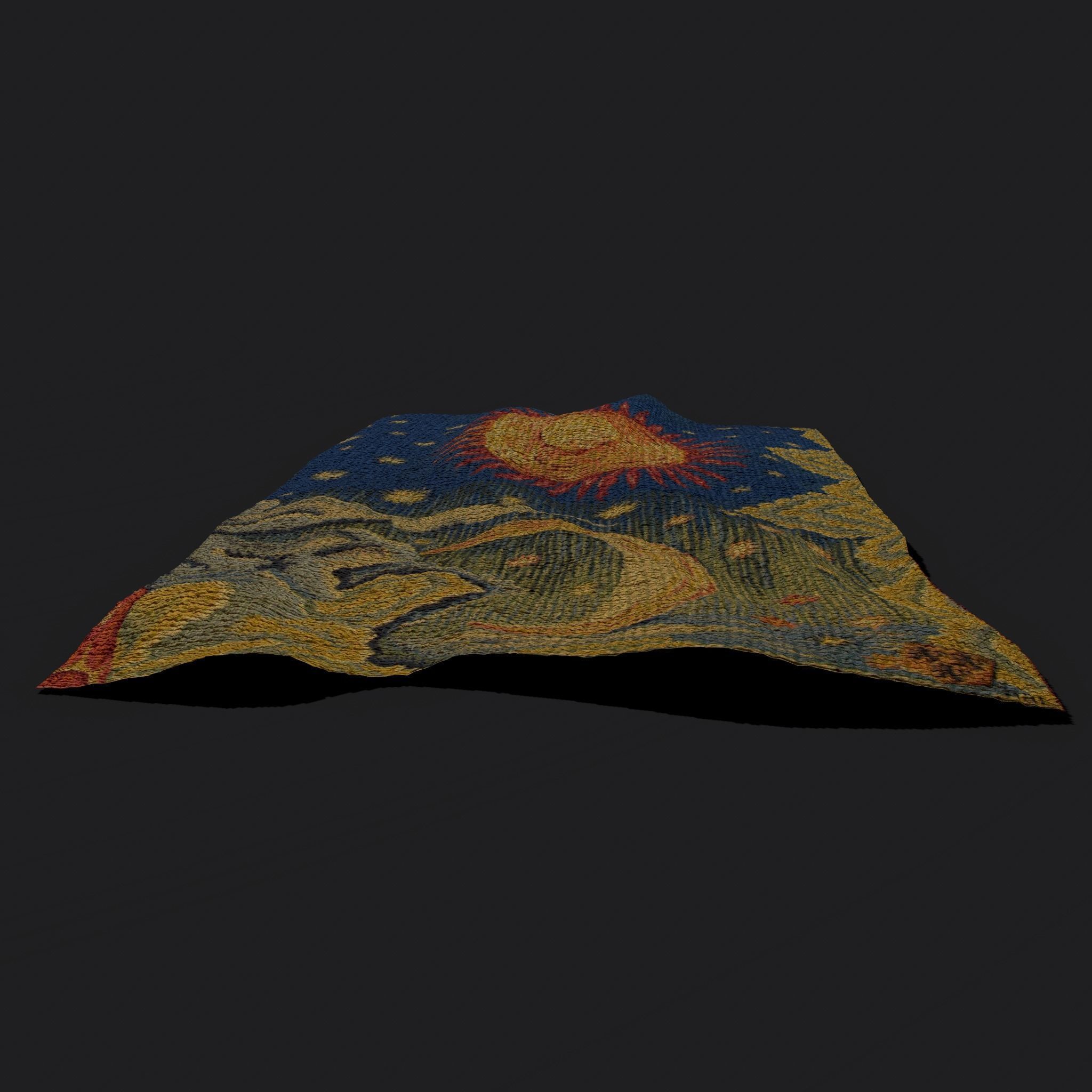 Summer Apocalypse Tapestry  Low-poly 3D model_13