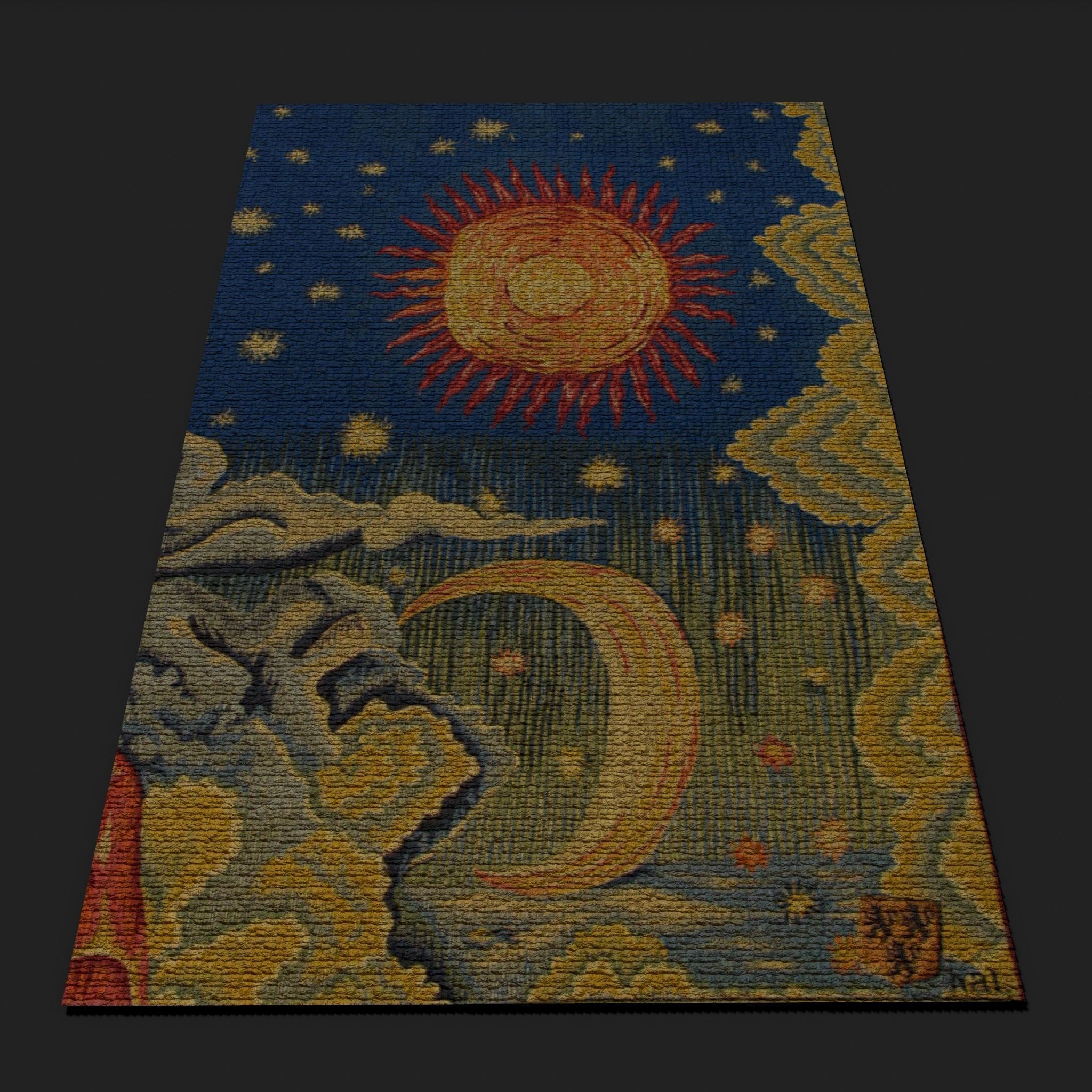 Summer Apocalypse Tapestry  Low-poly 3D model_2