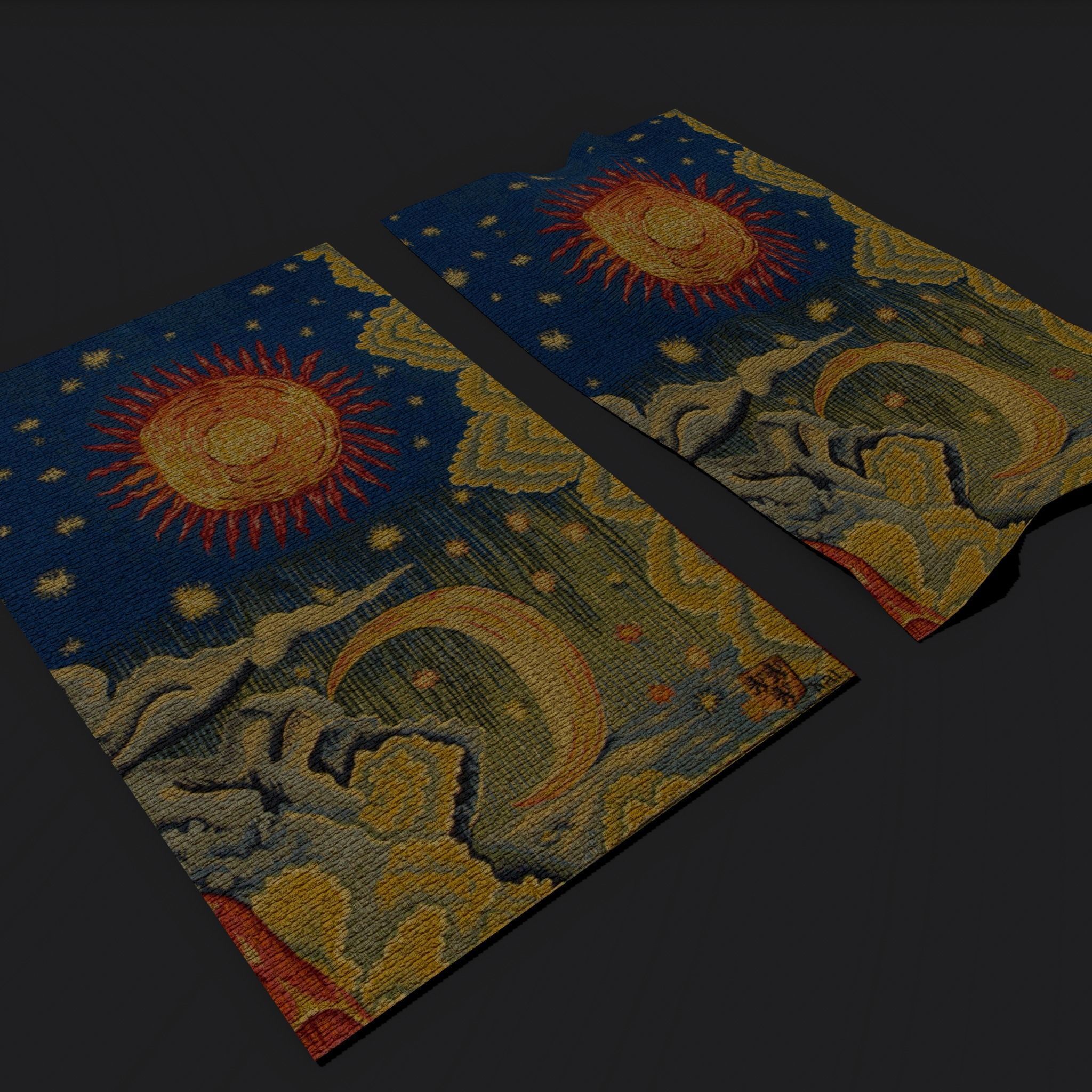 Summer Apocalypse Tapestry  Low-poly 3D model_6