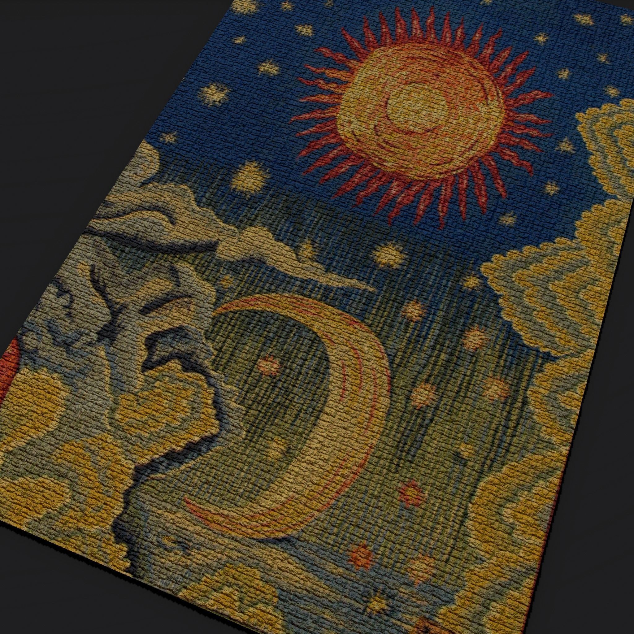 Summer Apocalypse Tapestry  Low-poly 3D model_20
