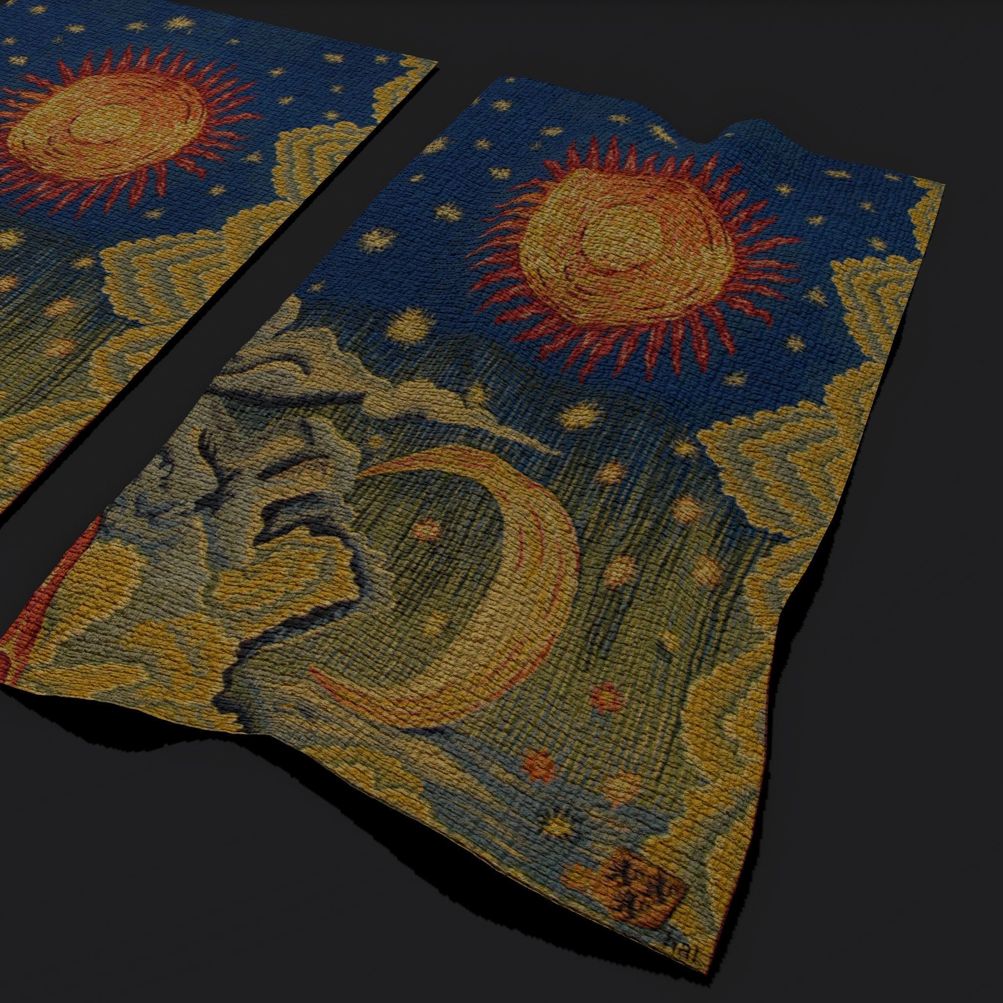 Summer Apocalypse Tapestry  Low-poly 3D model_14