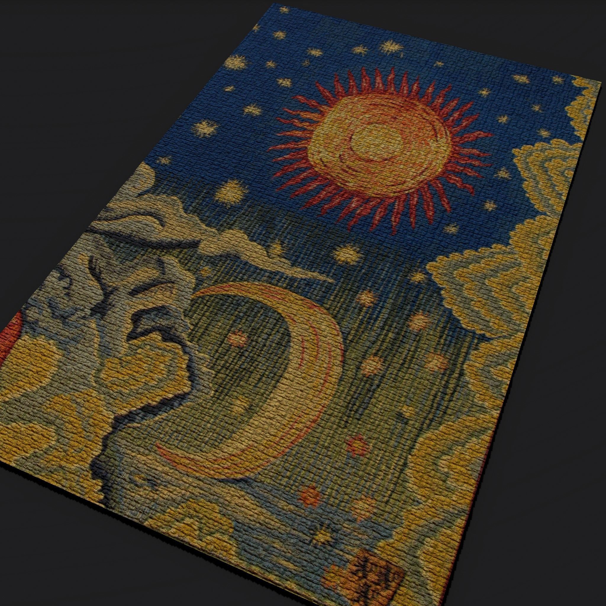 Summer Apocalypse Tapestry  Low-poly 3D model_16