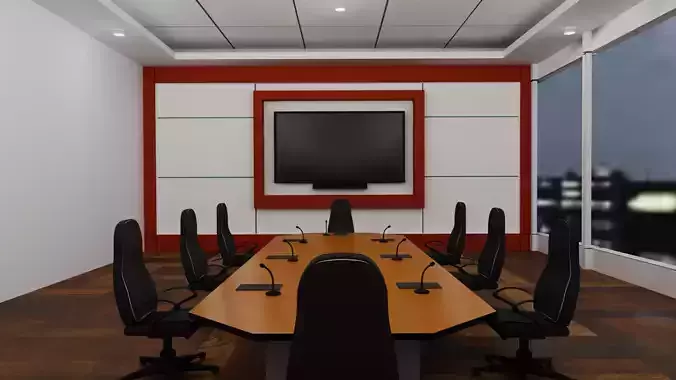 Conference Room Low-poly 3D model