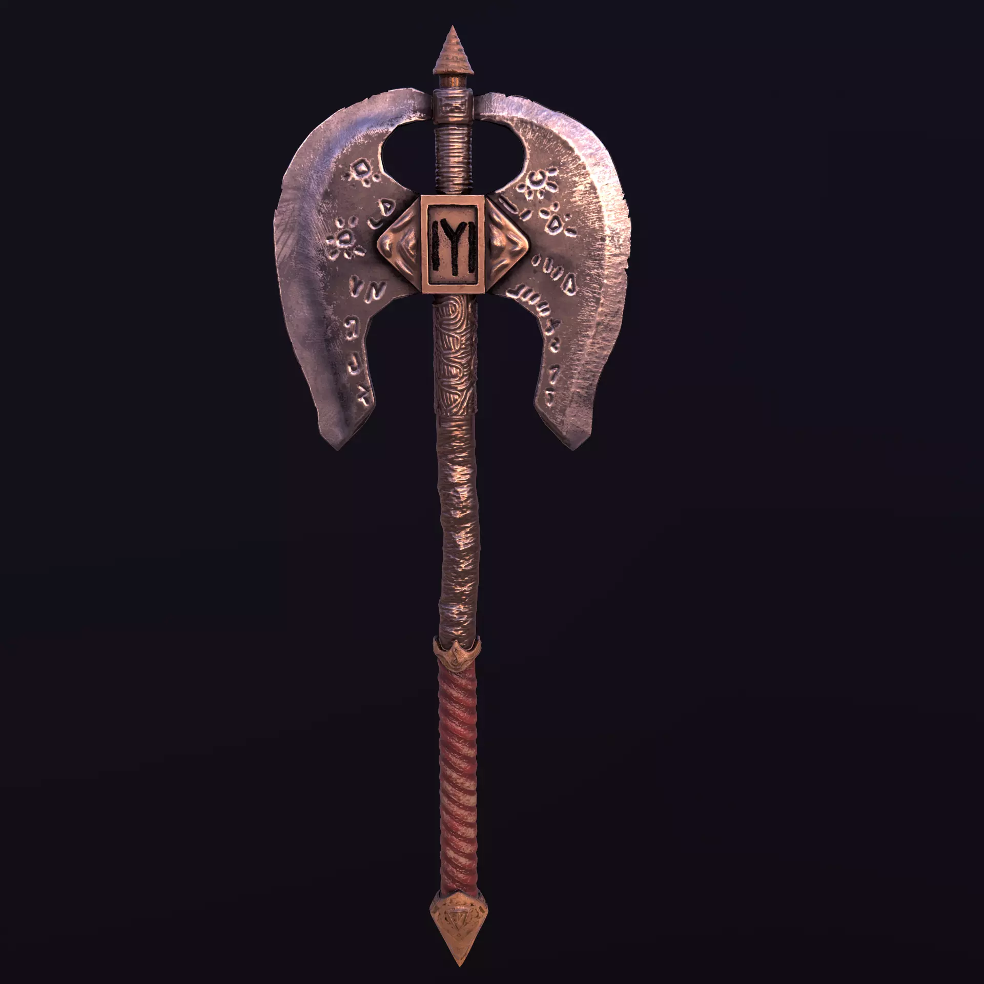 Stylize-Axe 2 sword Low-poly 3D model_0
