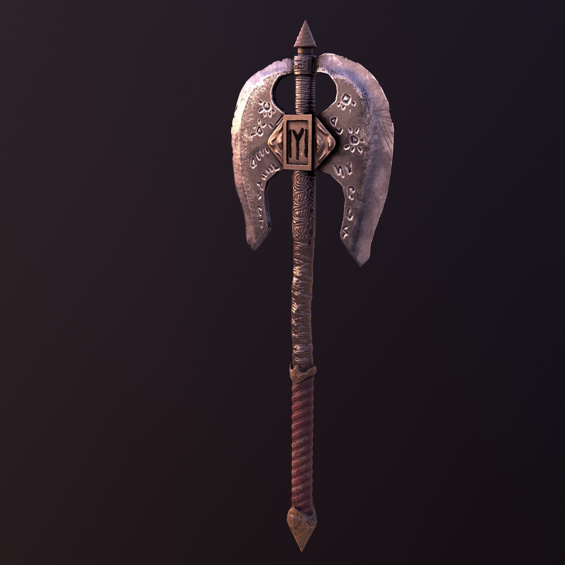Stylize-Axe 2 sword Low-poly 3D model_5