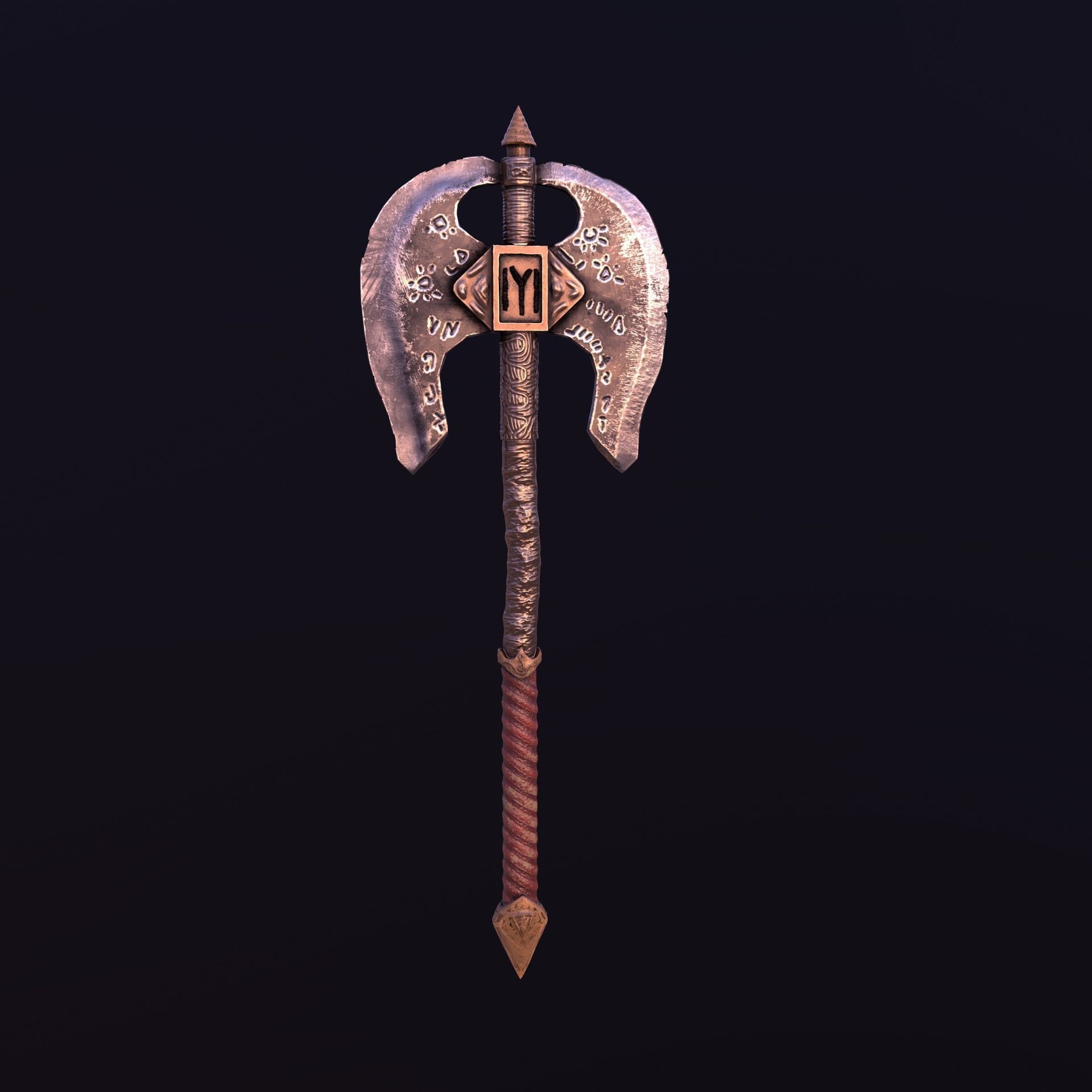Stylize-Axe 2 sword Low-poly 3D model_11