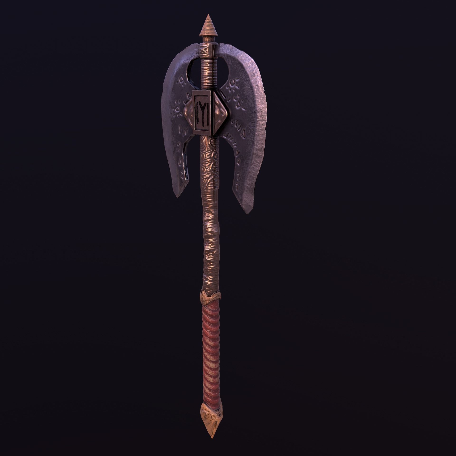 Stylize-Axe 2 sword Low-poly 3D model_2