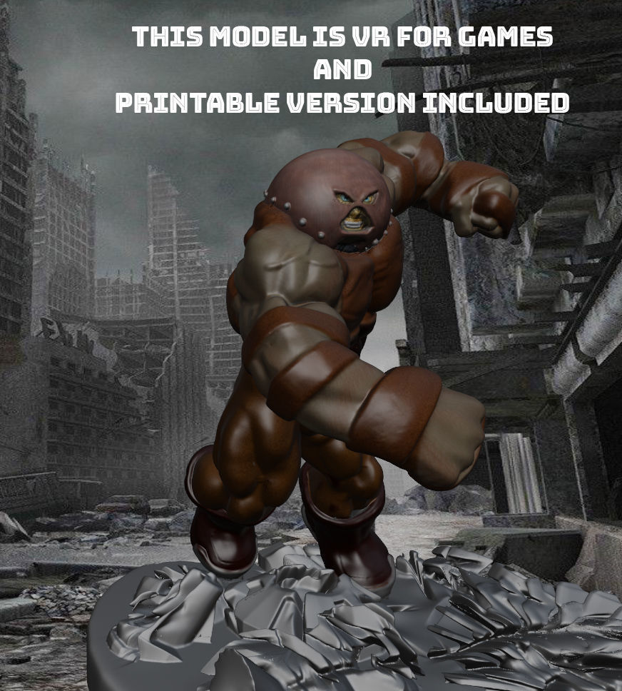 Juggernaut printable vr prepare Low-poly 3D model_2