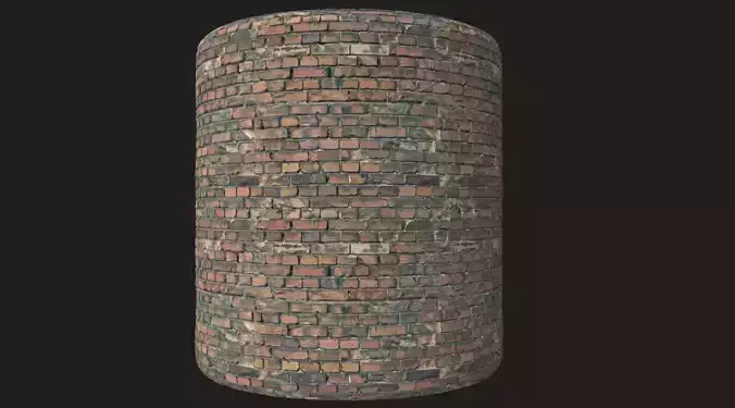 Old red bricks tile 4k PBR
