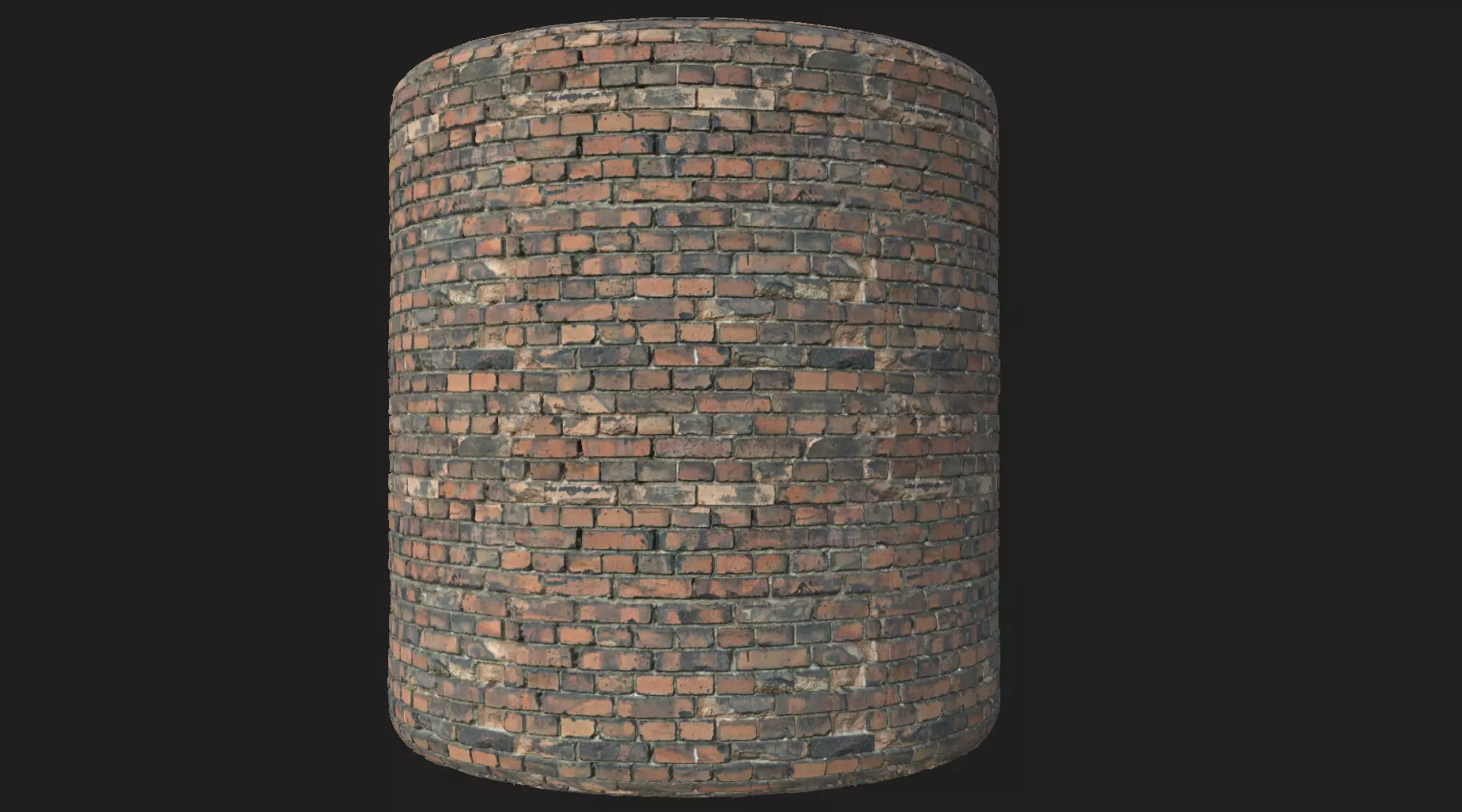 Old red bricks tile 4k PBR Texture_0