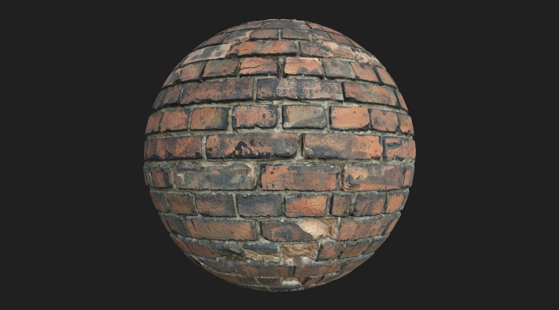 Old red bricks tile 4k PBR Texture_2