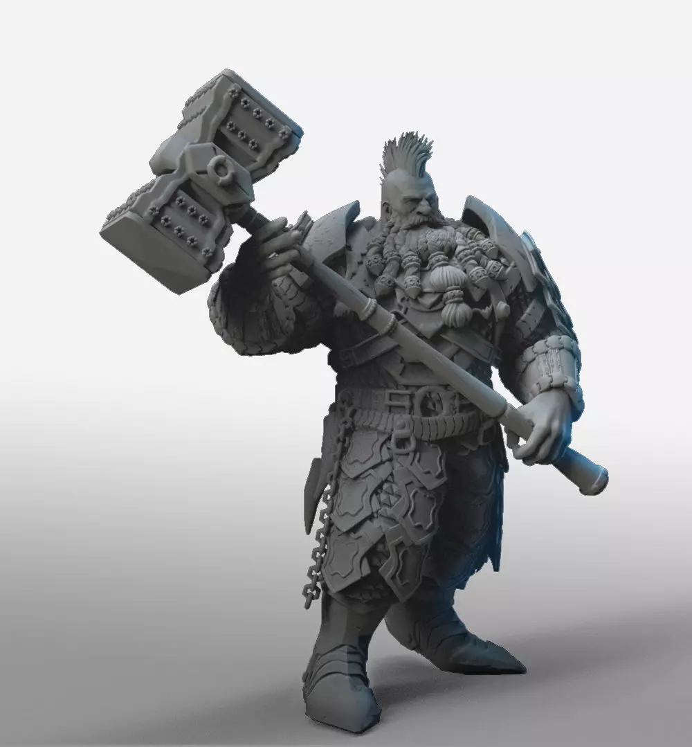 WARRIOR DWARF 3D print model_0