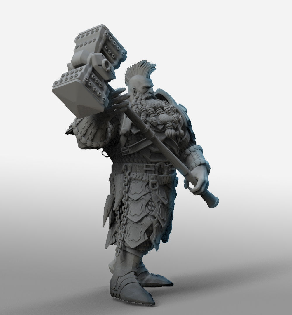 WARRIOR DWARF 3D print model_1