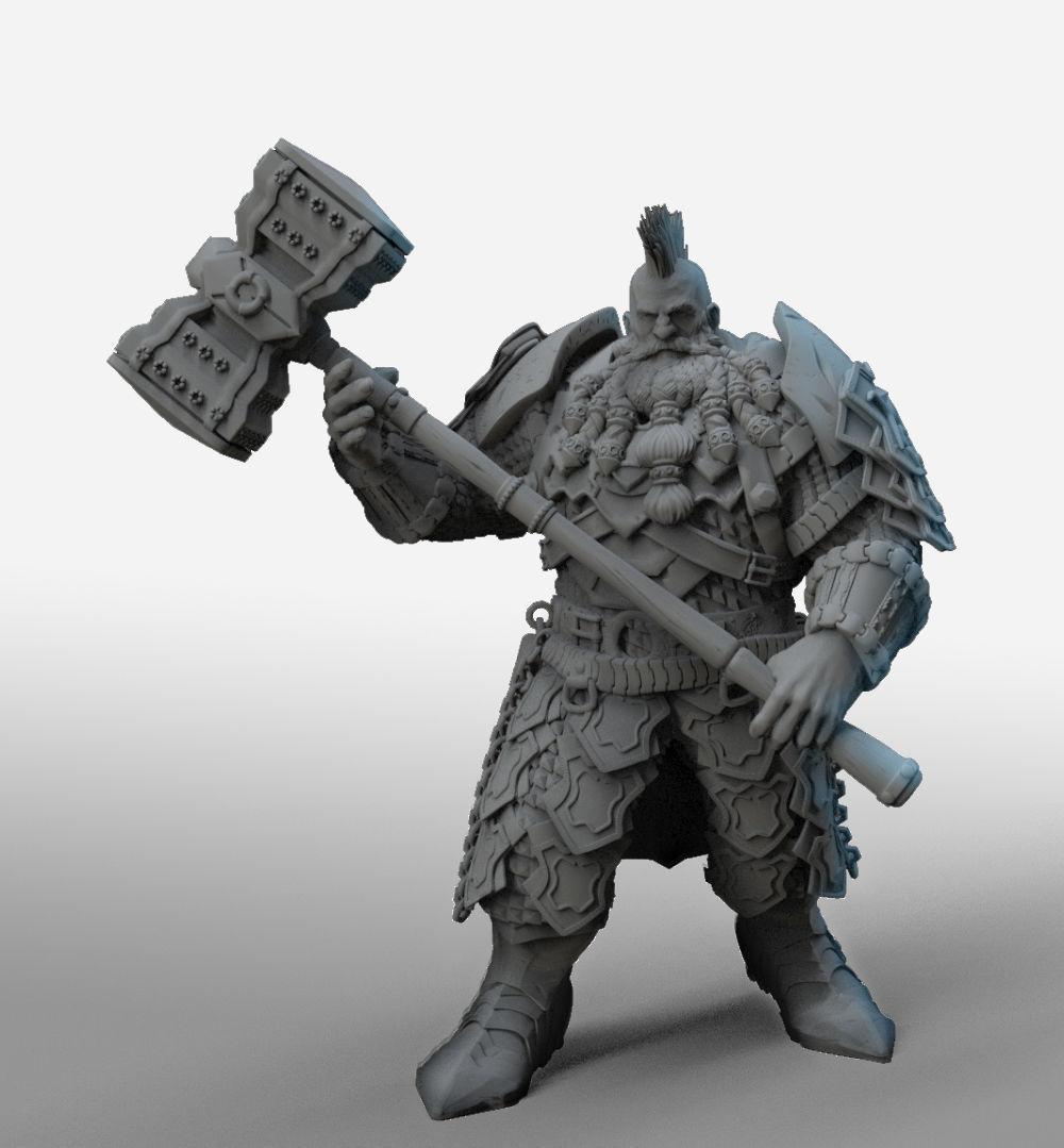 WARRIOR DWARF 3D print model_2