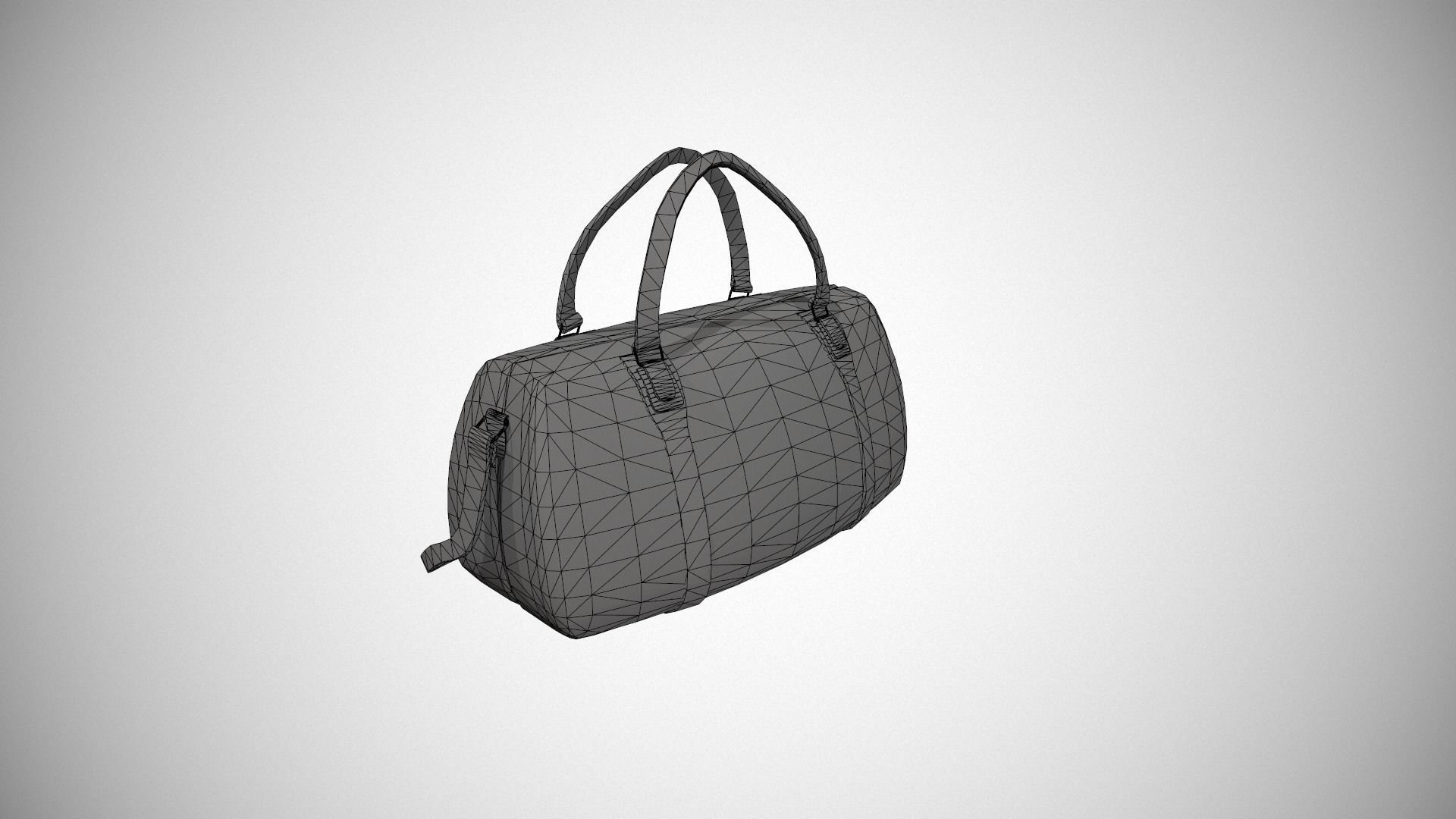 Brown Leather Duffle Bag Low-poly 3D model_18