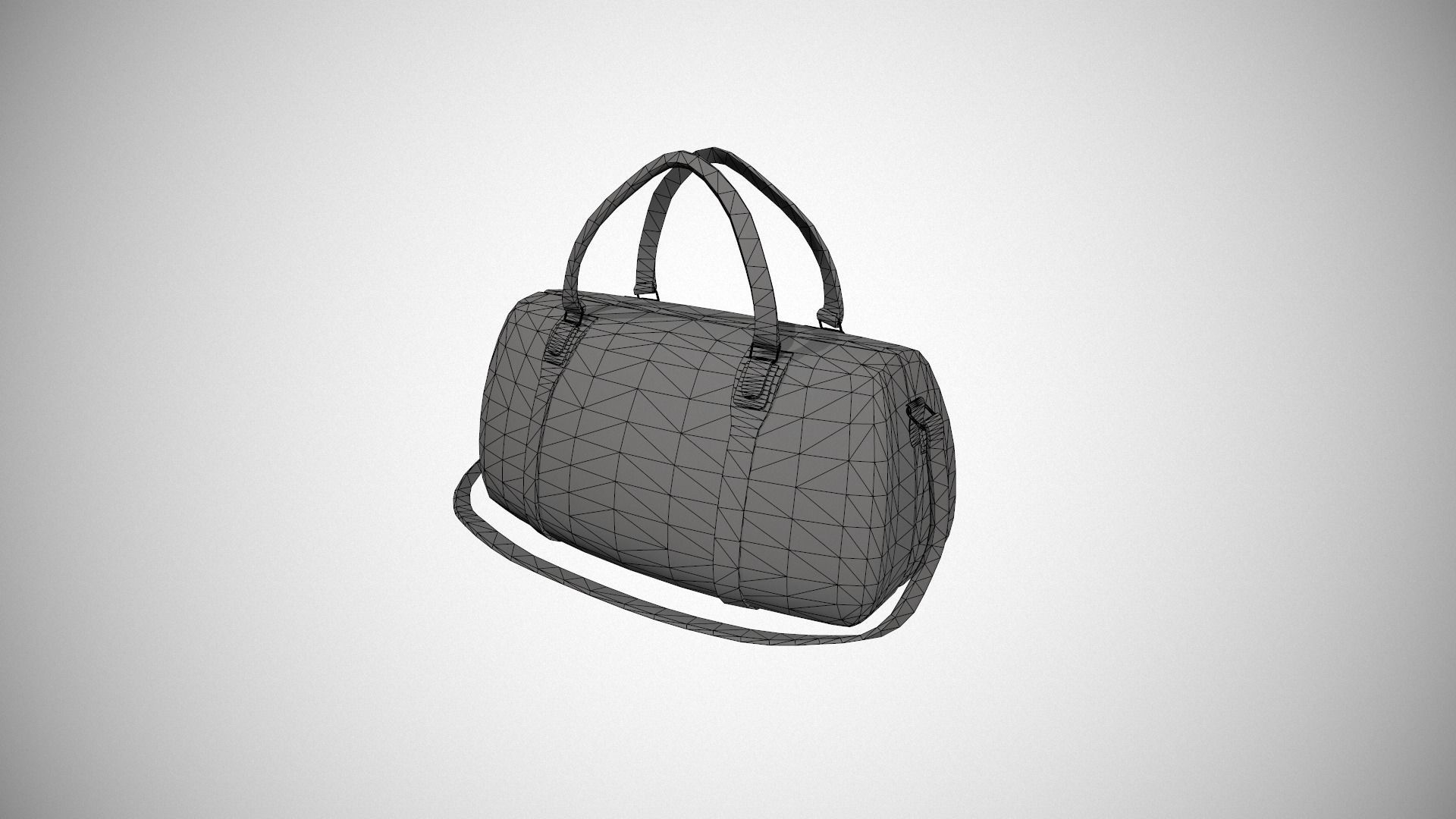 Brown Leather Duffle Bag Low-poly 3D model_21