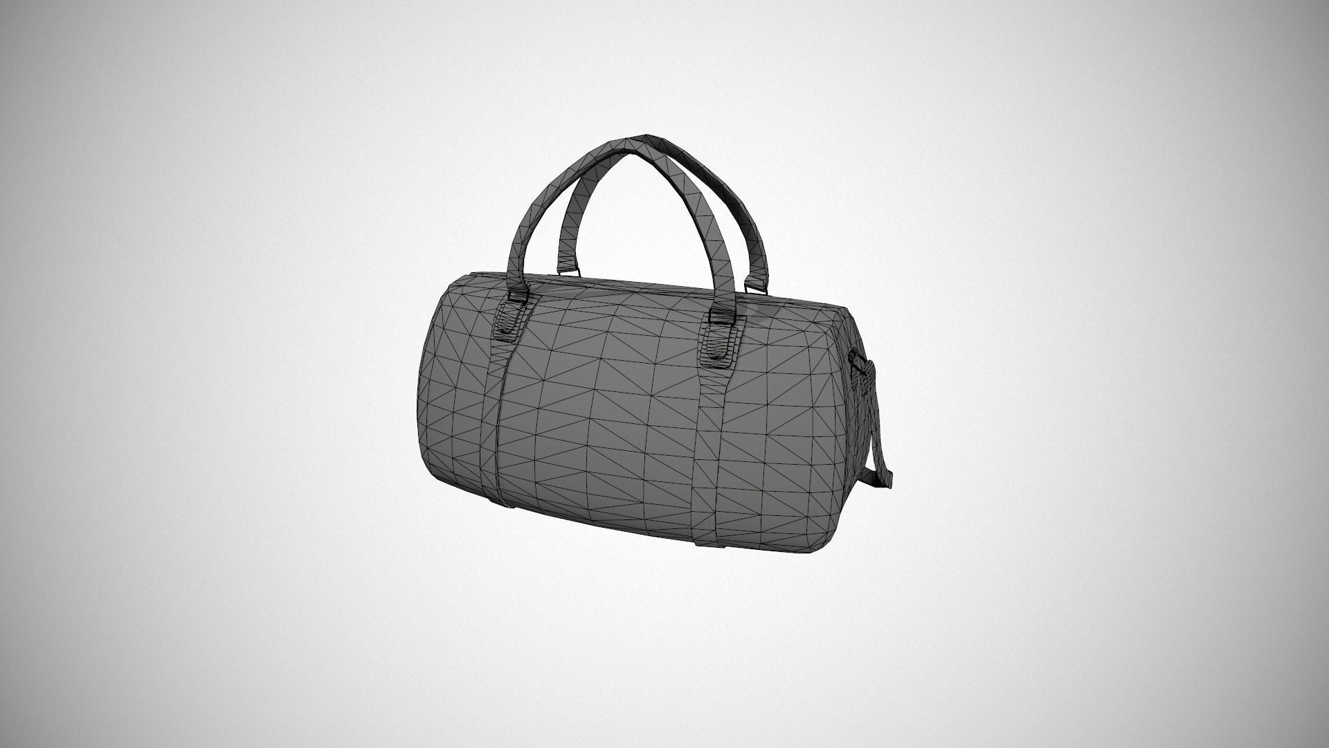 Brown Leather Duffle Bag Low-poly 3D model_16